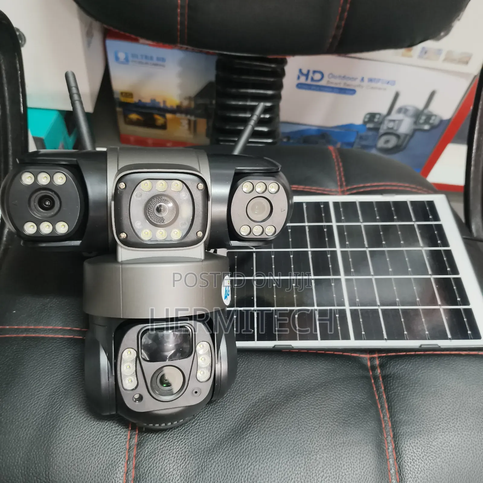 Solar Powered PTZ Surveillance 4g Cameras 3 Lens