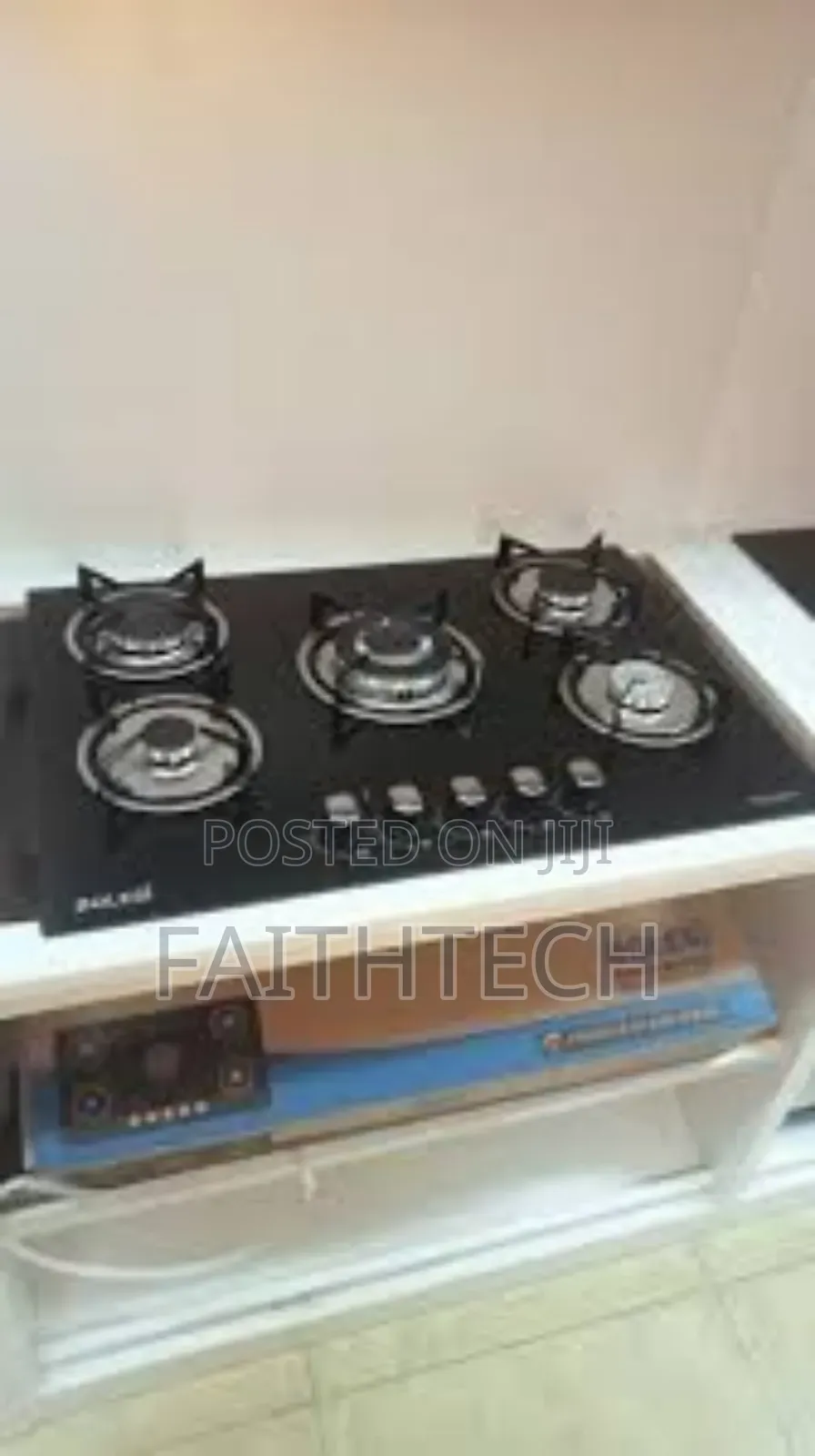Bolesi Inbuilt 5 Burner Full Gas Tampared Glass Cooker