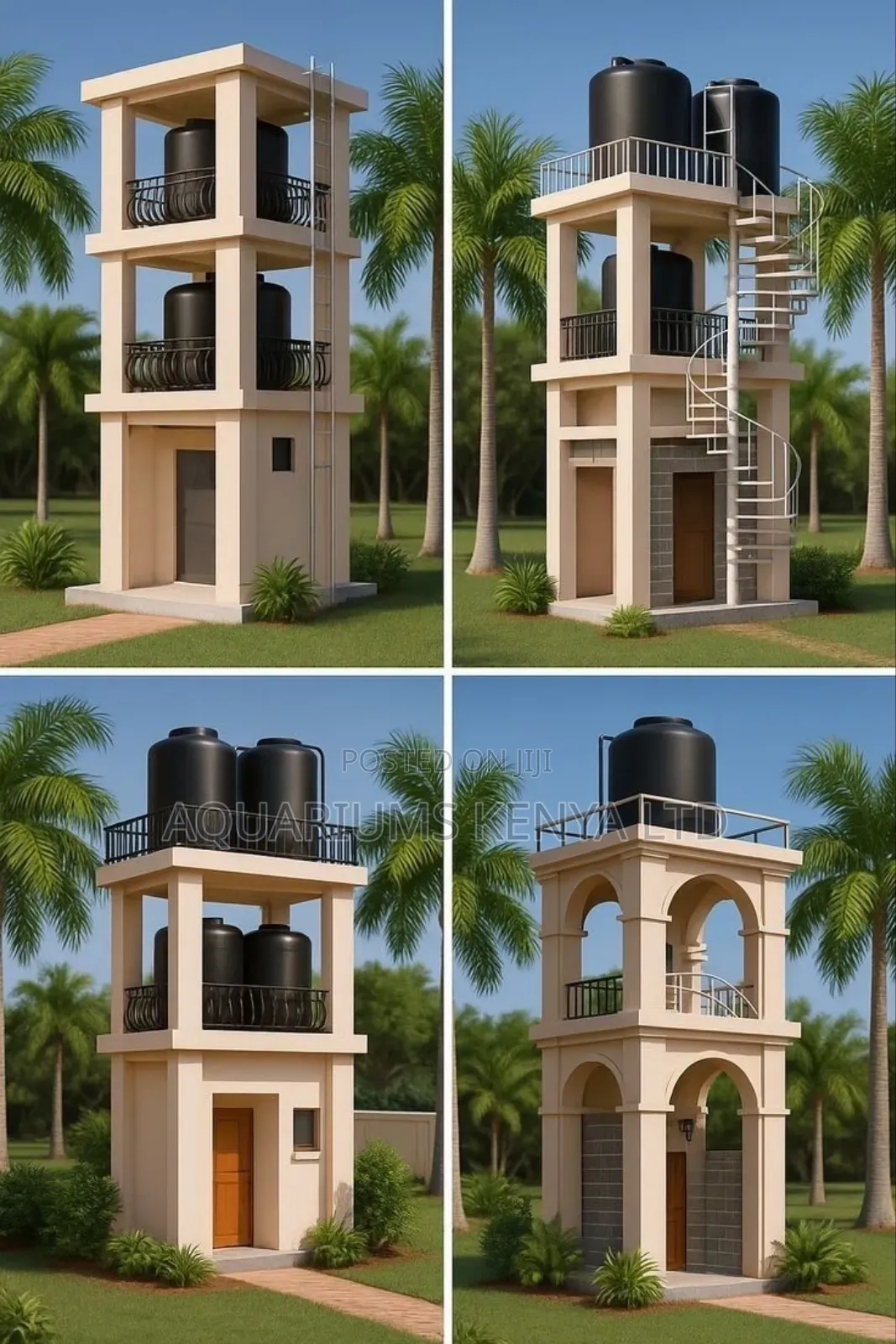 Concrete Stone Water Tank Tower Design and Construction