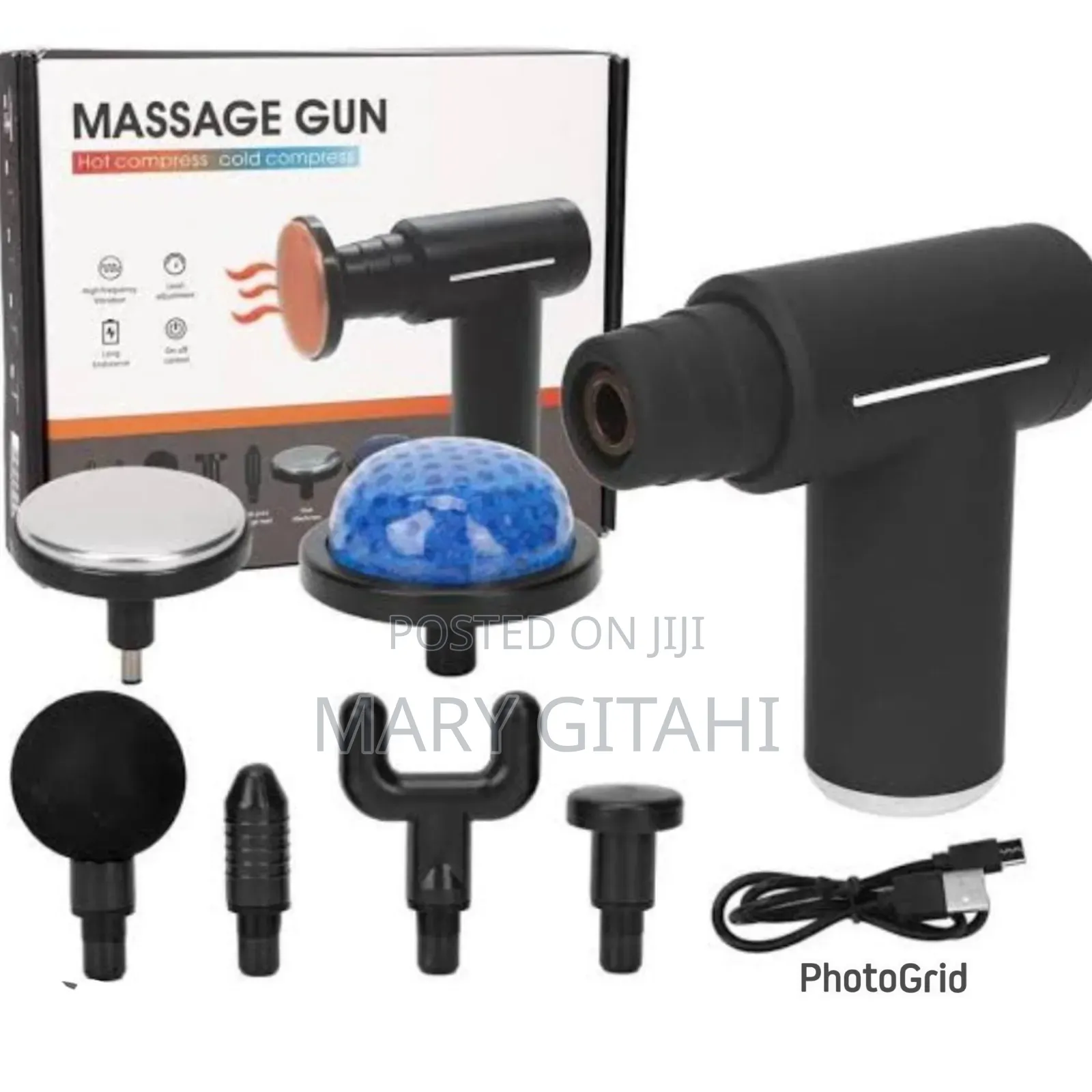 Hot And Cold Compress Matt Finish Body 6 Speed 6 Head  Massage Gun