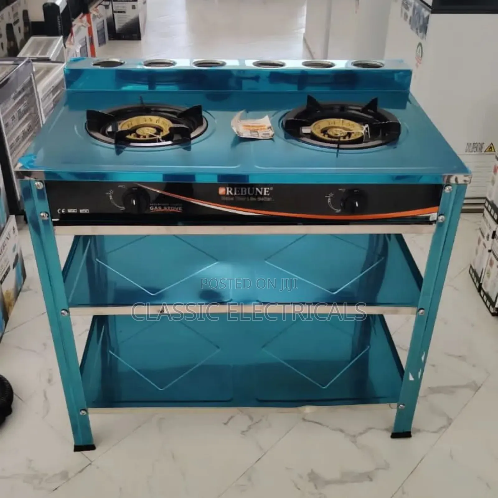 Heavy Duty Rebune Double Burner Standing Gas Stove