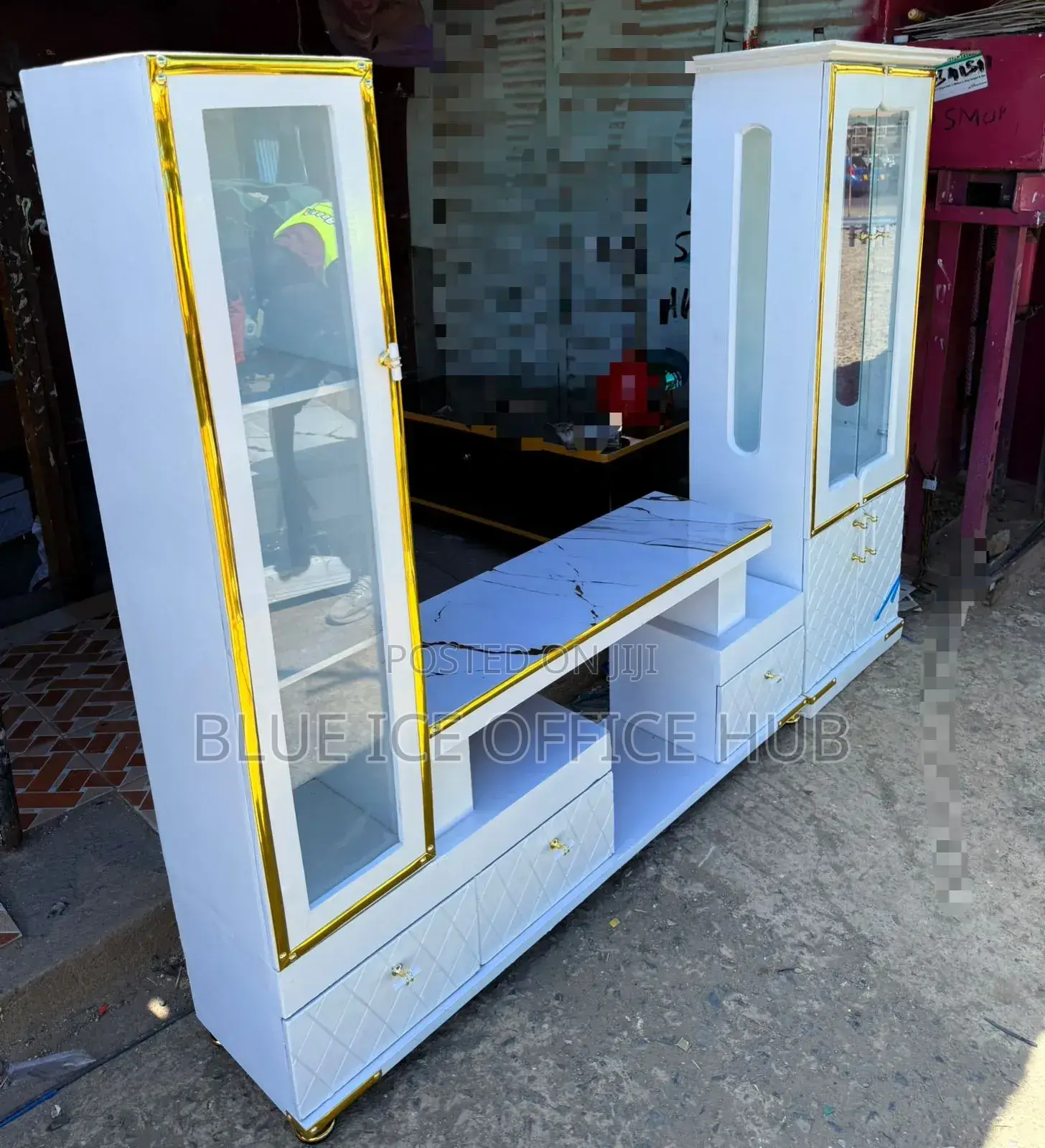 Modern Home Tv Stand With Side Cabinet