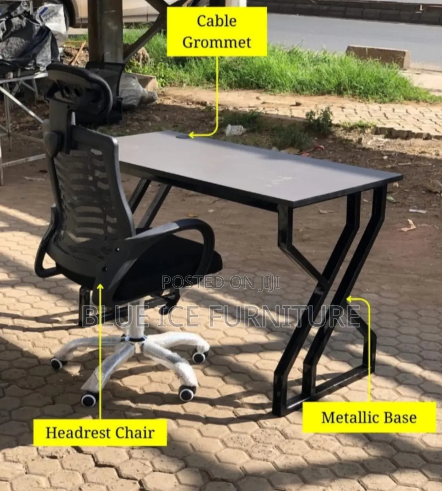 Executive Office Working Table With Headrest Chair