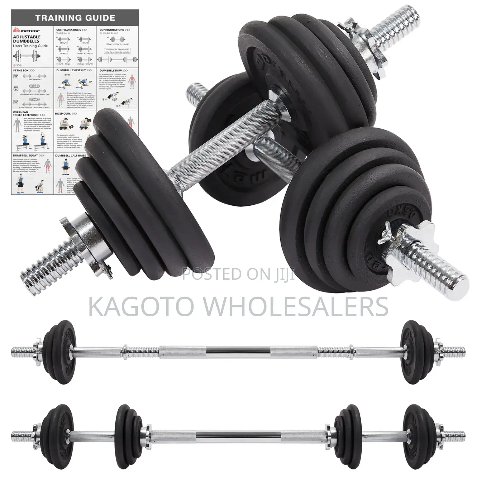 Set 50kgs Dumbells Sets. + Barbel