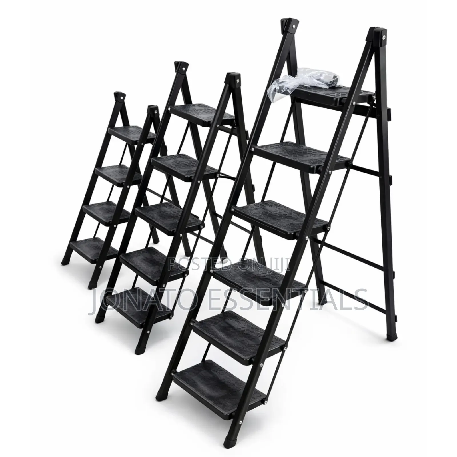 4 Step Black Folding Step Ladder Anti-Slip Heavy Duty Household Kenya