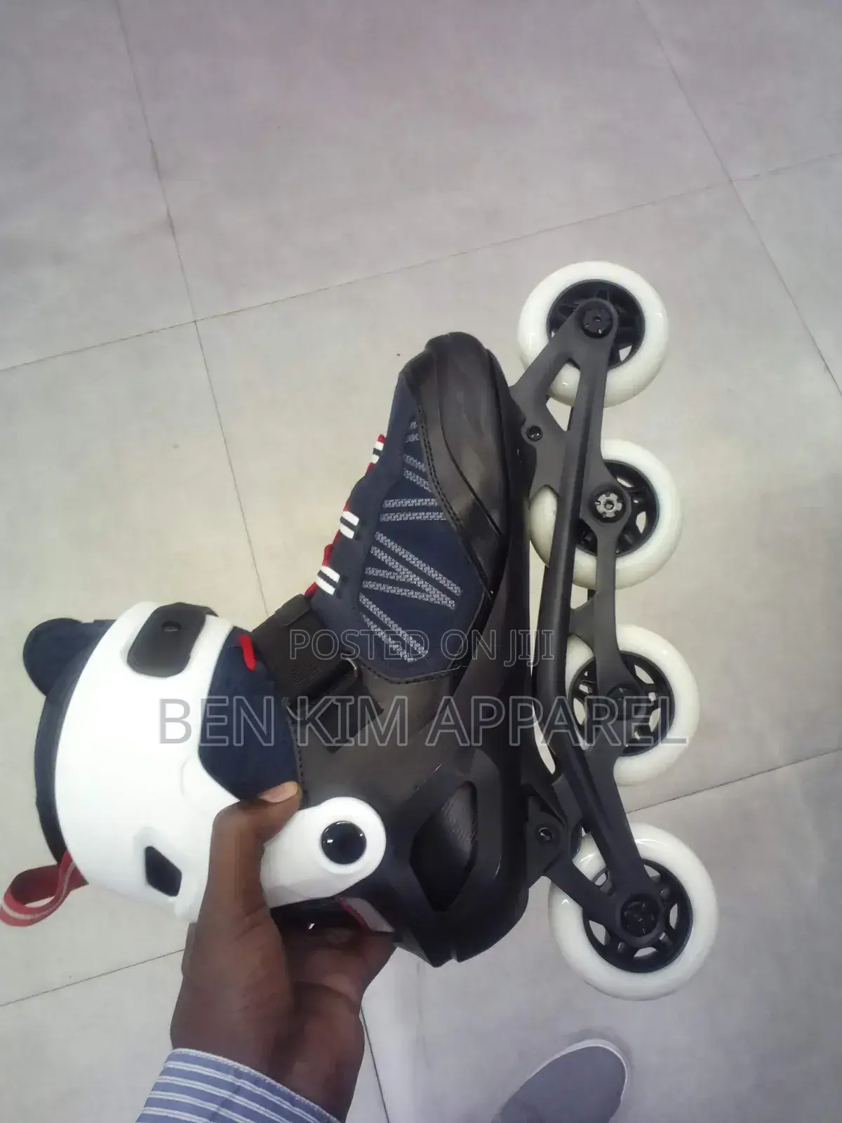 Navy White Red Soft Boots Inline Skates 80-84mm Wheels Left Foot Brake