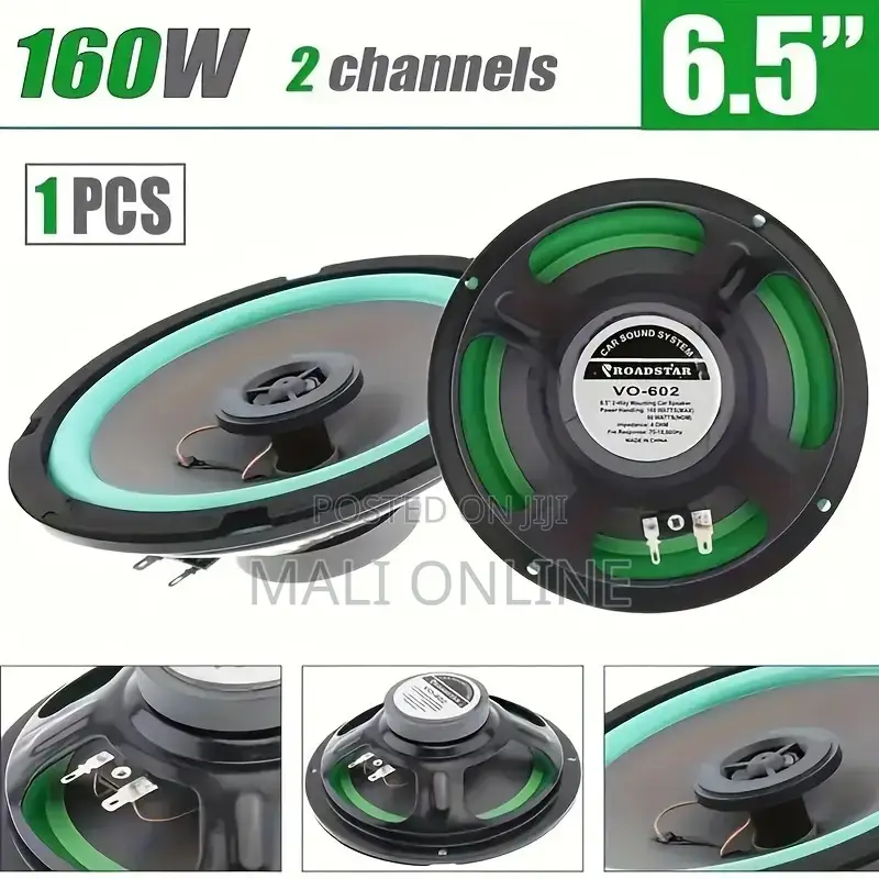 6.5 Inch 2-Way Car Coaxial Speakers 160w Pair Auto Audio Music