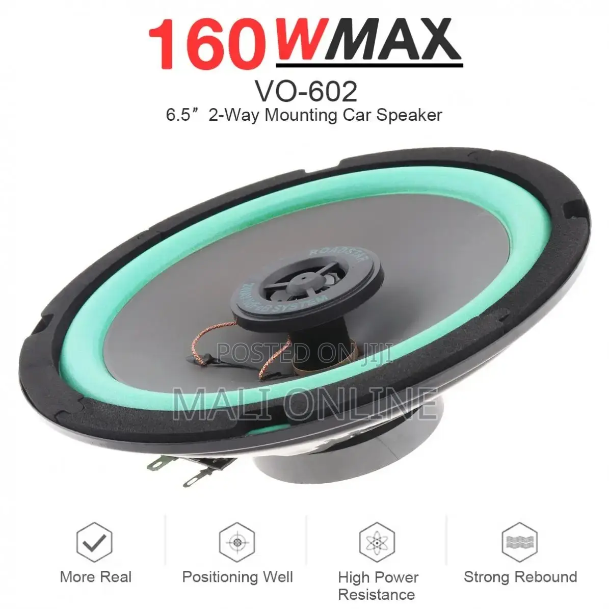 6.5 Inch 2-Way Car Coaxial Speakers 160w Pair Auto Audio Music