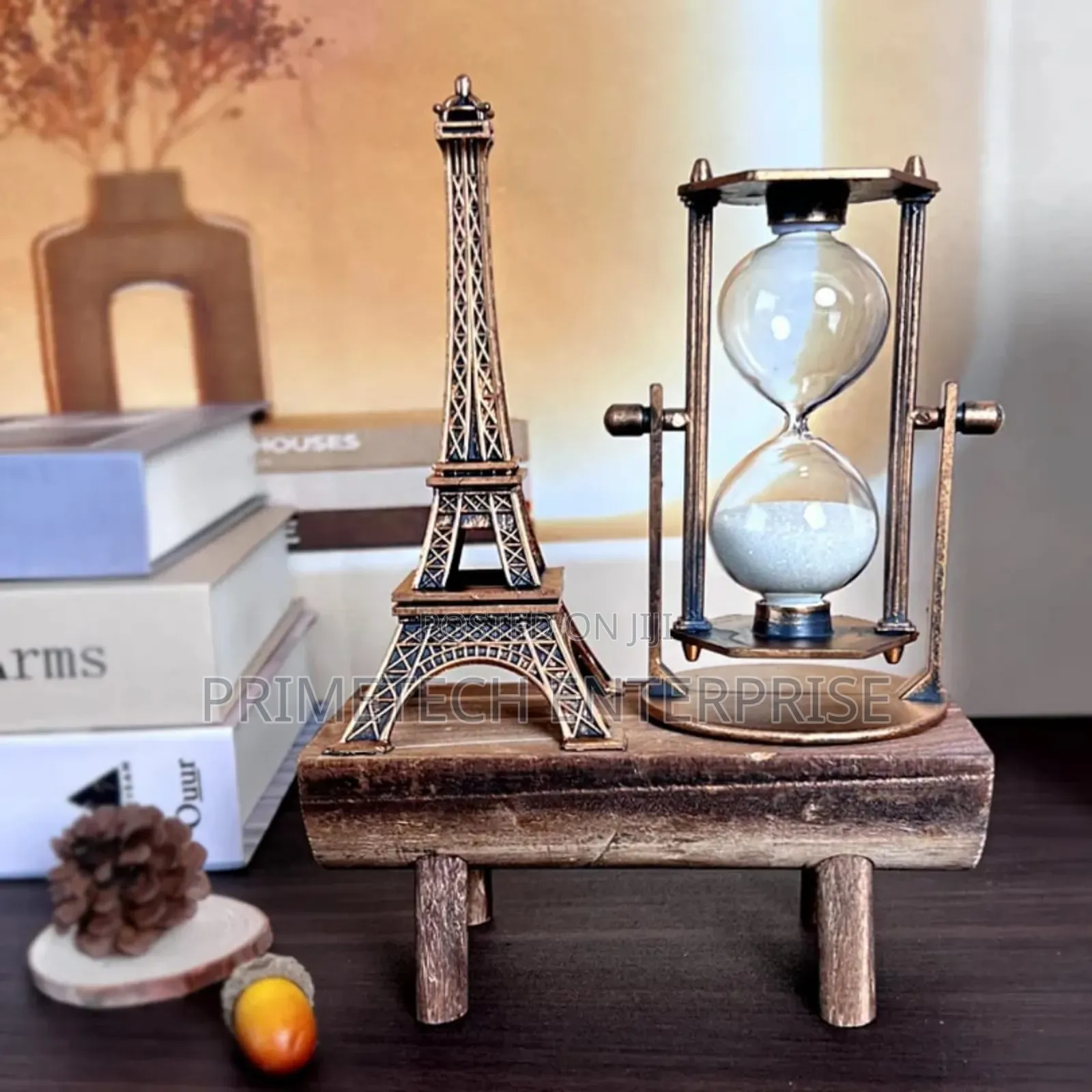 Hour Glass With Eiffel Tower Home Decoration