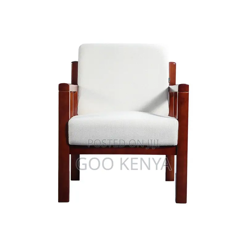 Home Chair; Solid Wood Office Lounge Chair With Comfortable Thick Foam