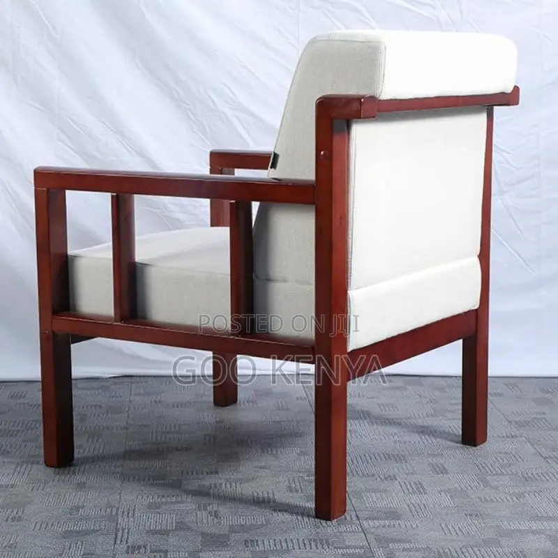 Home Chair; Solid Wood Office Lounge Chair With Comfortable Thick Foam