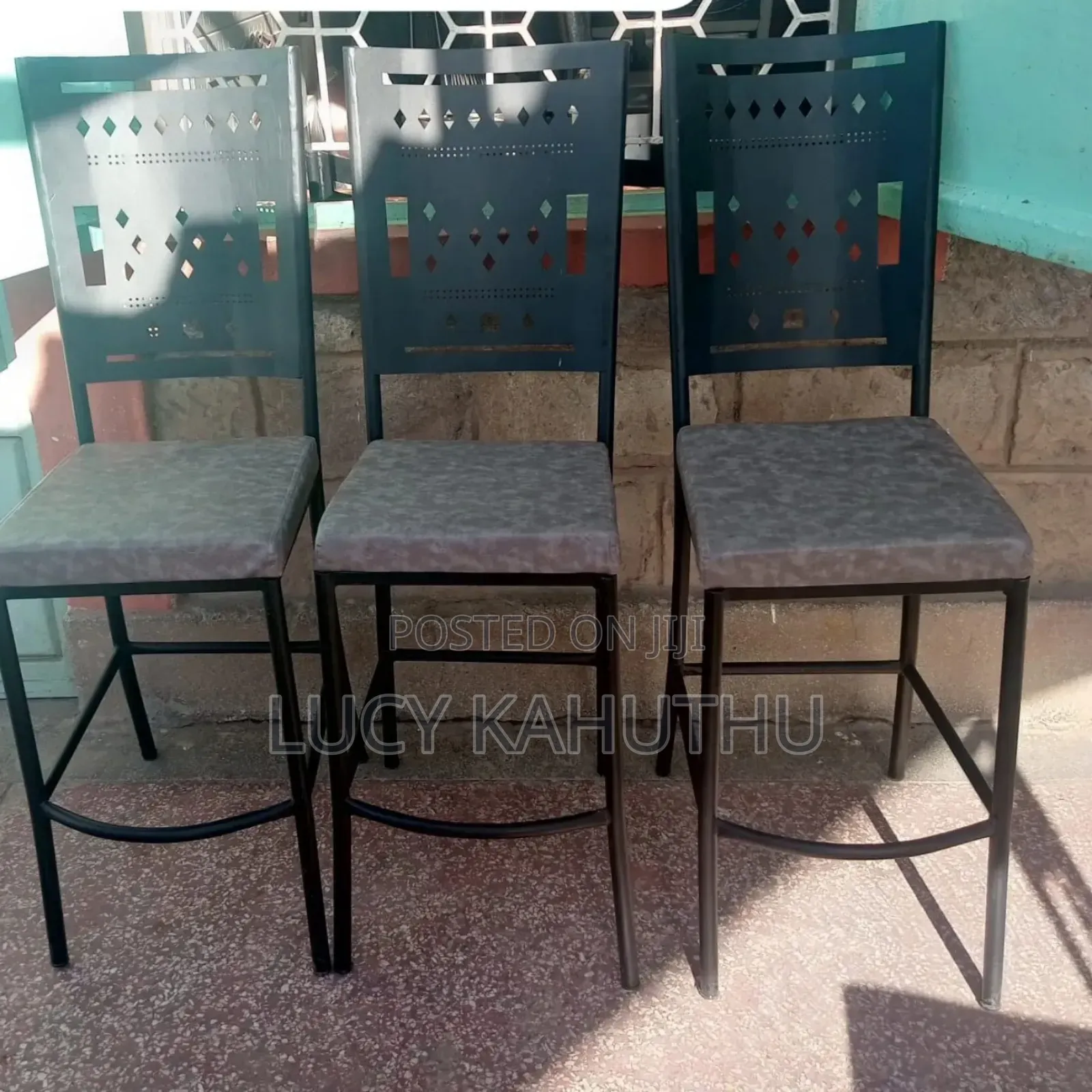 Laser Cut High Stool Chairs With Power Coating Finish