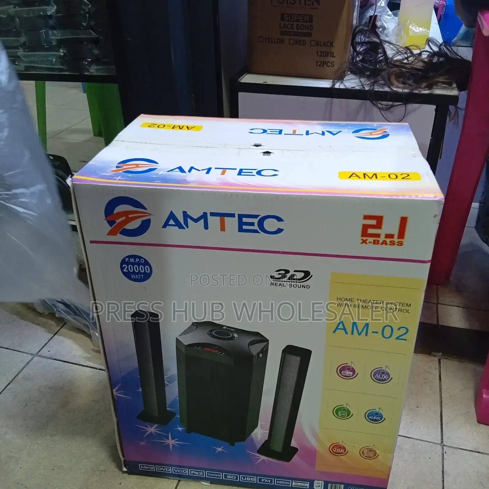 Amtec Am-02 2.1 Channel Multimedia Speaker System" 
