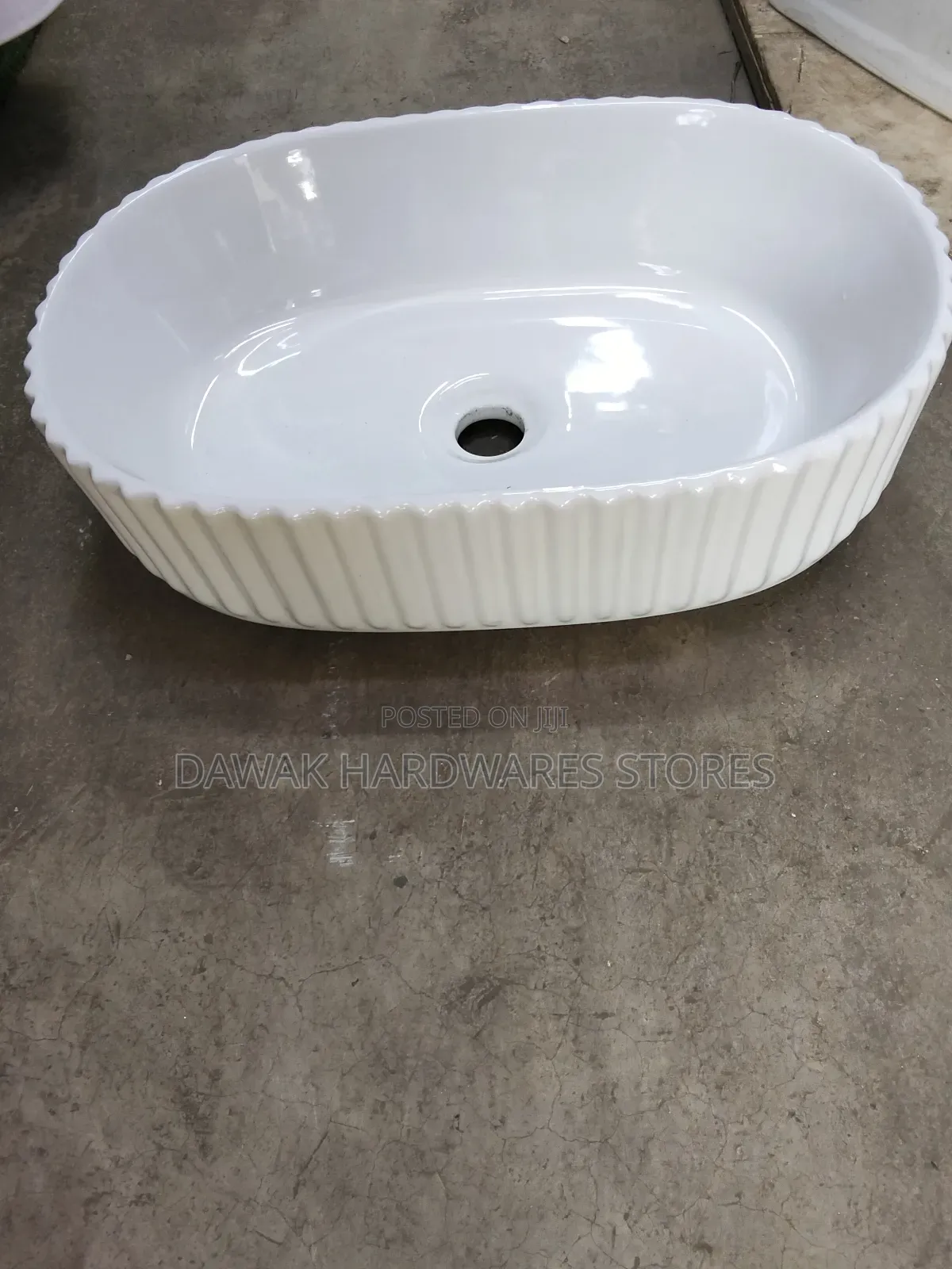 Ceramic White Oval Shaped Basin