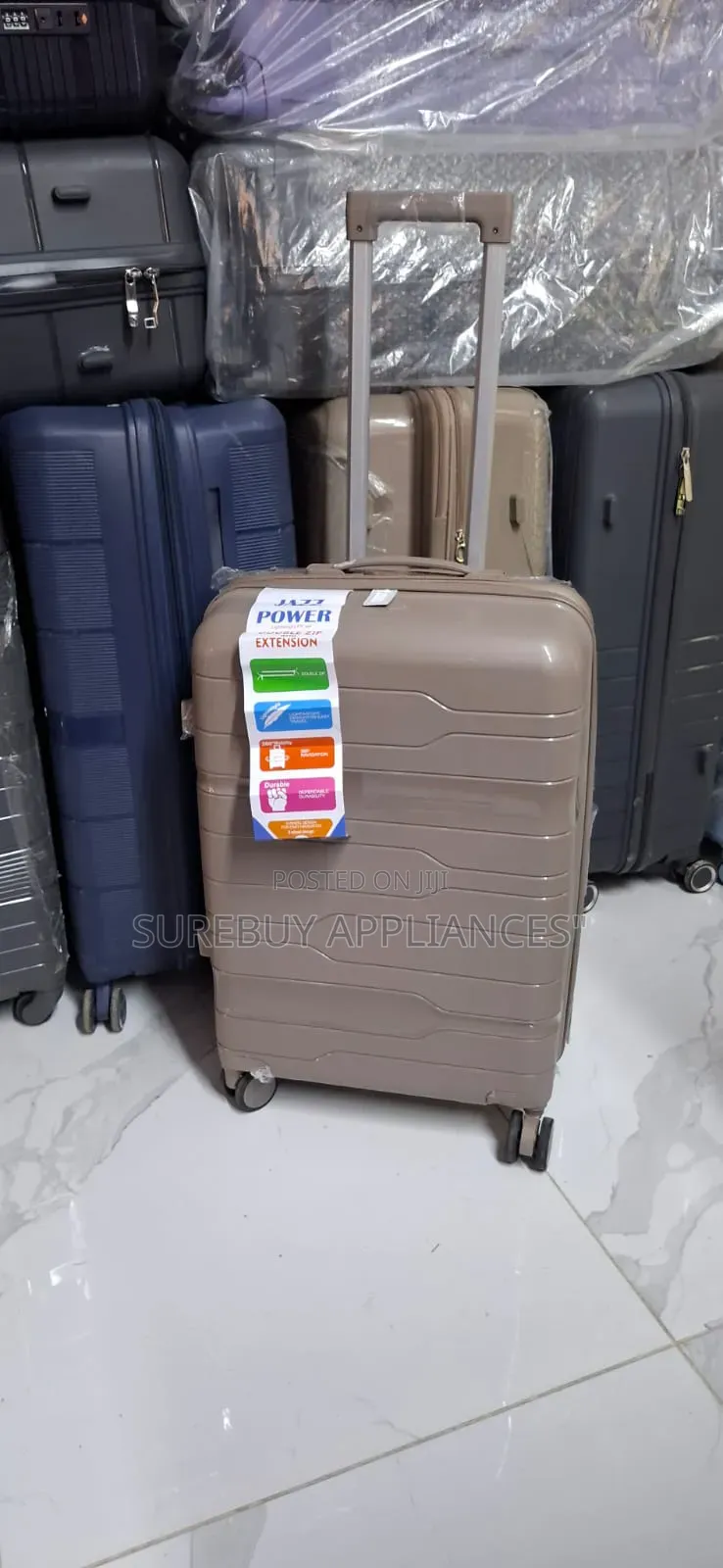 Medium Size Hard Rubber Travel Suitcase With Wheels
