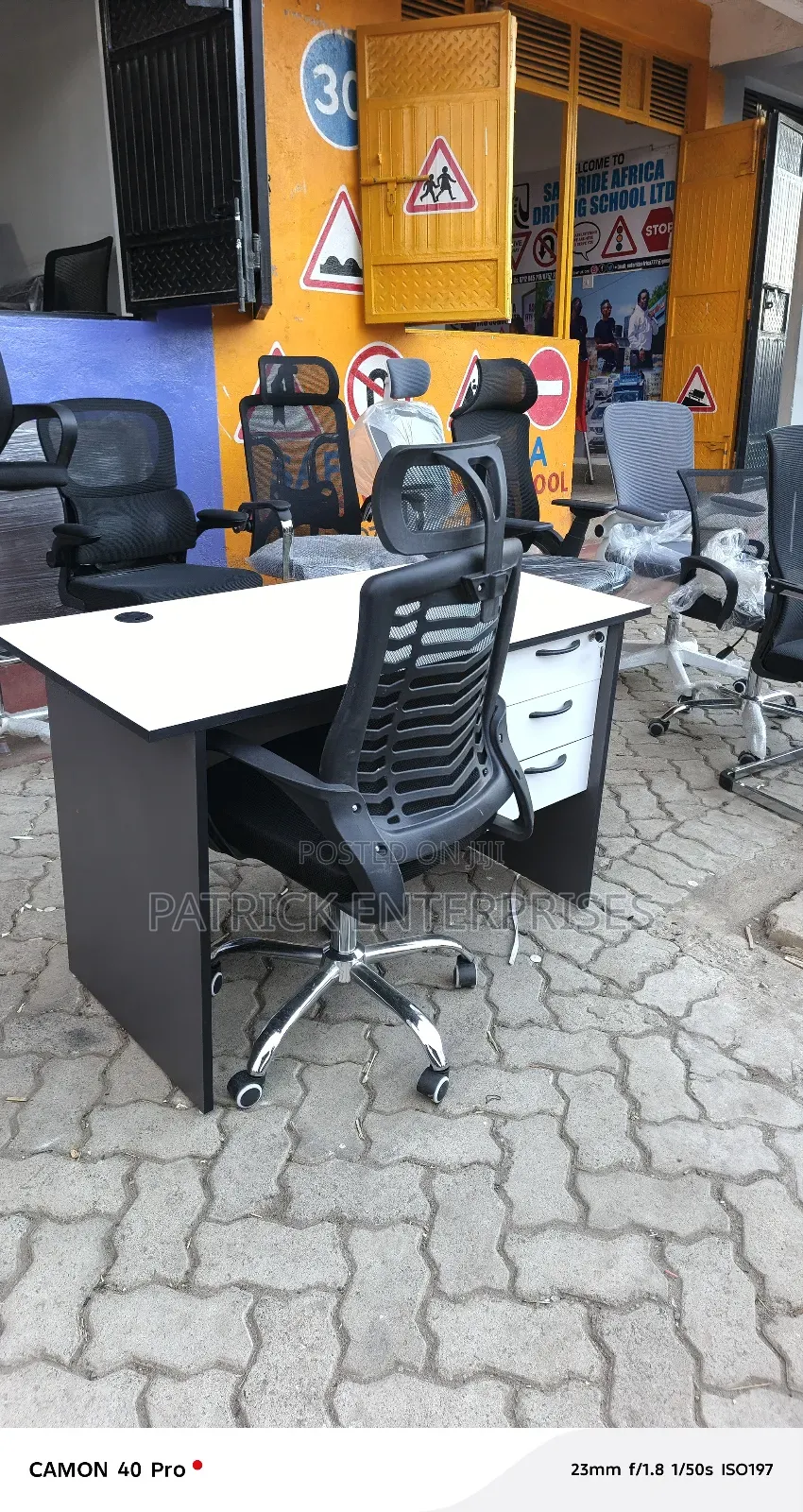 1.2 Mtr Office/ Study Desk+ High Back Headrest Chair