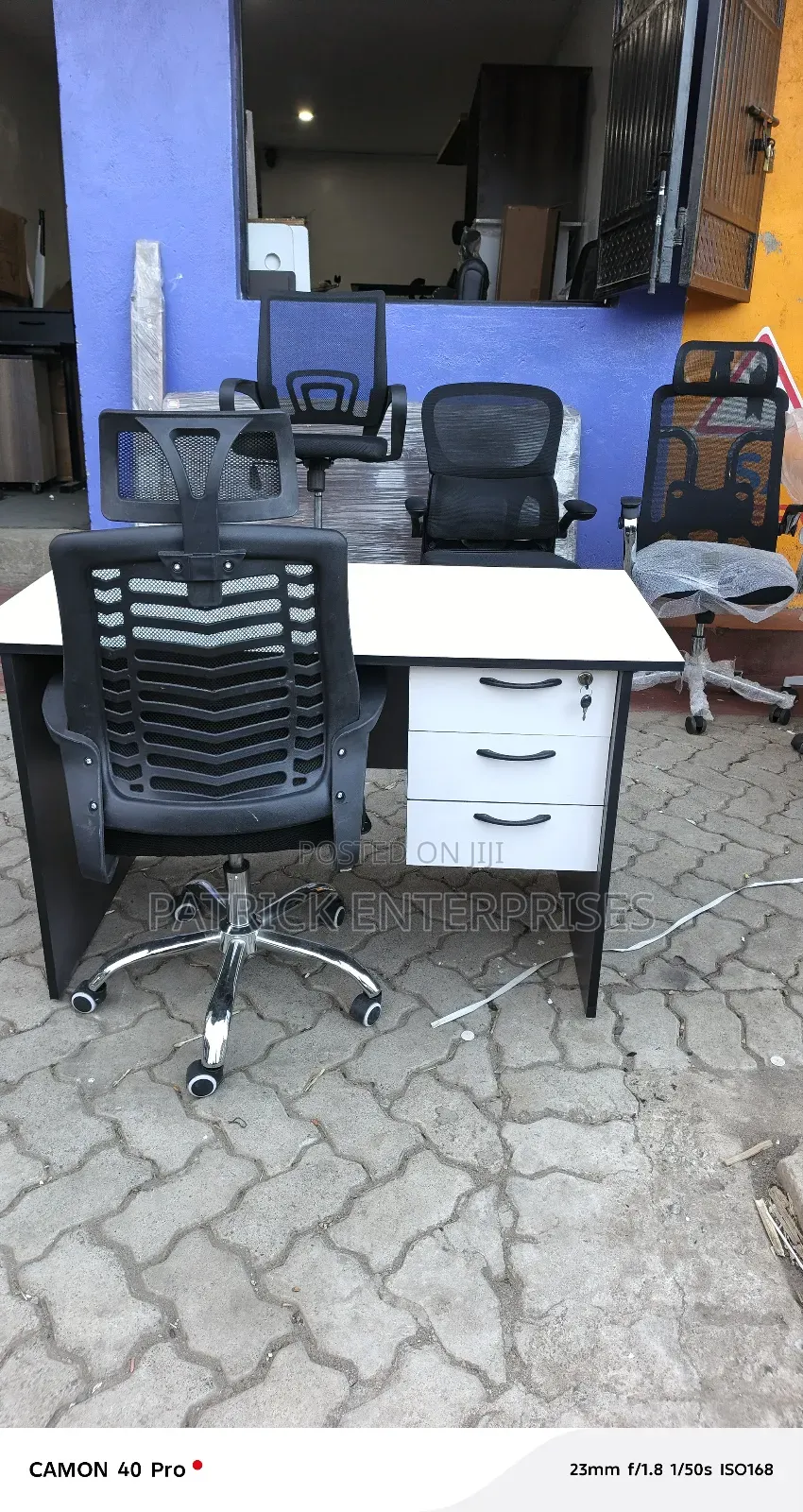 1.2 Mtr Office/ Study Desk+ High Back Headrest Chair