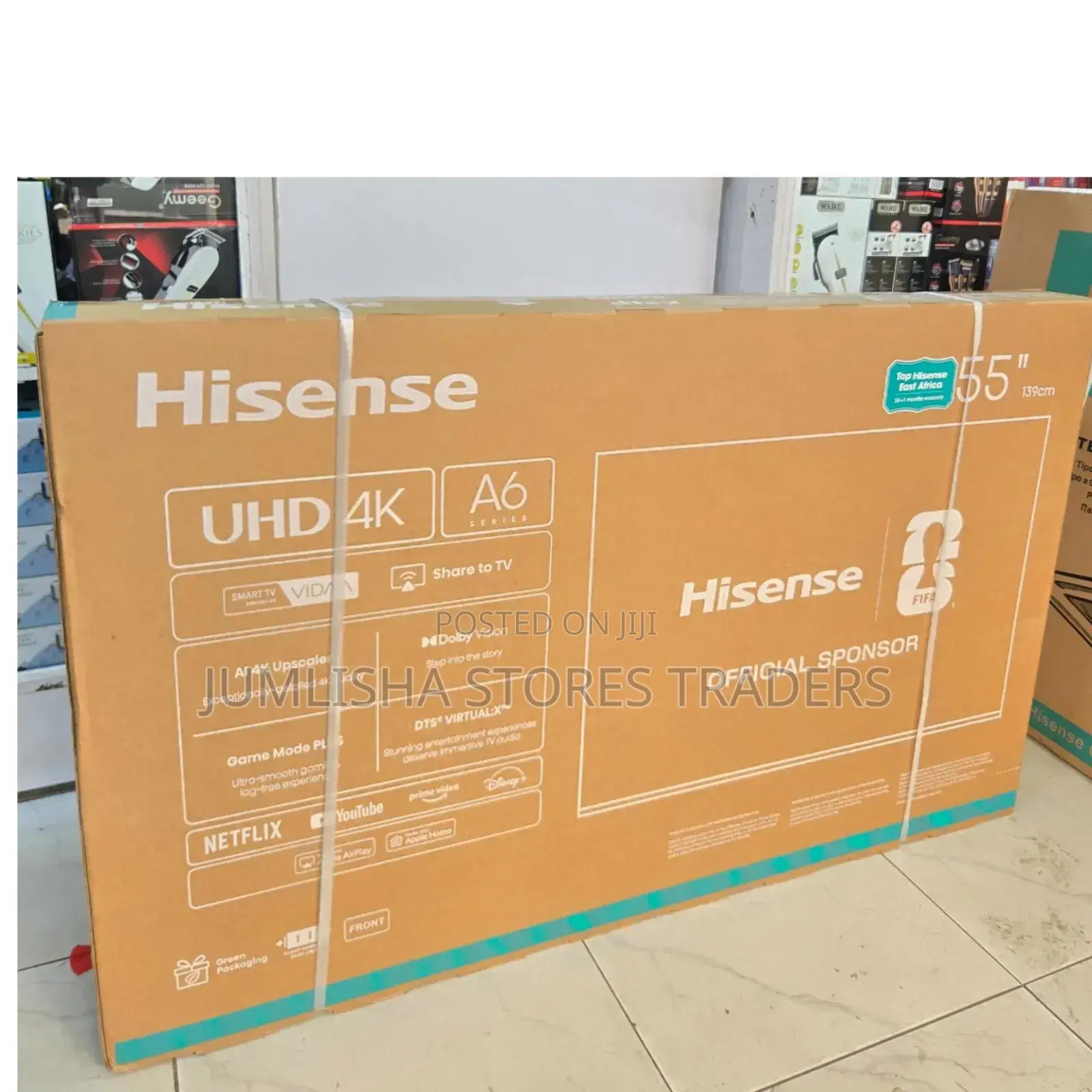 Hisense 55" Smart Uhd Frameless Led Tv, Youtube, Netflix Tv-Black