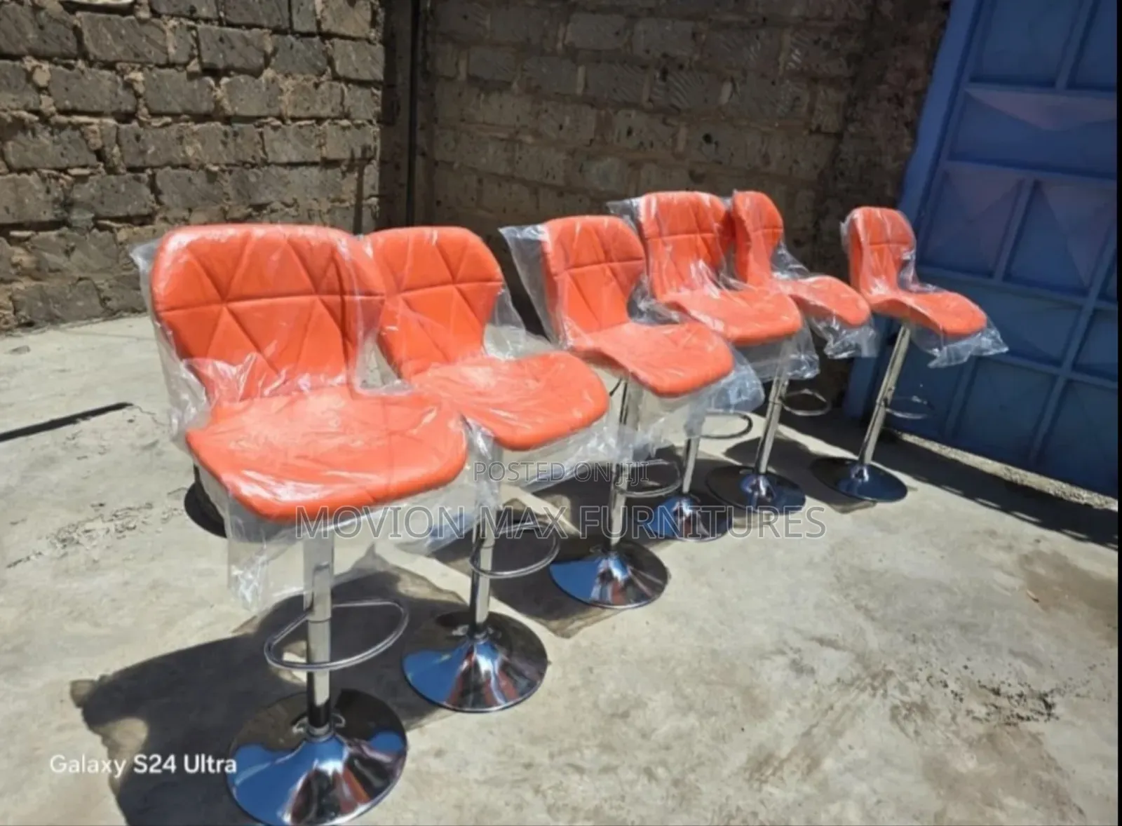 Orange Adjustable Stool