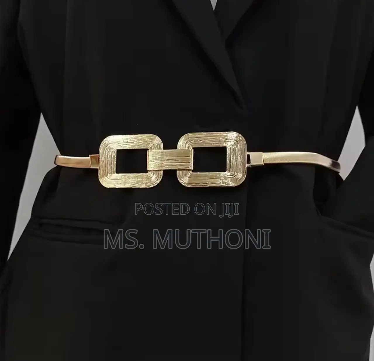 Buckle Stretch Waist Belt (Gold or Silver)