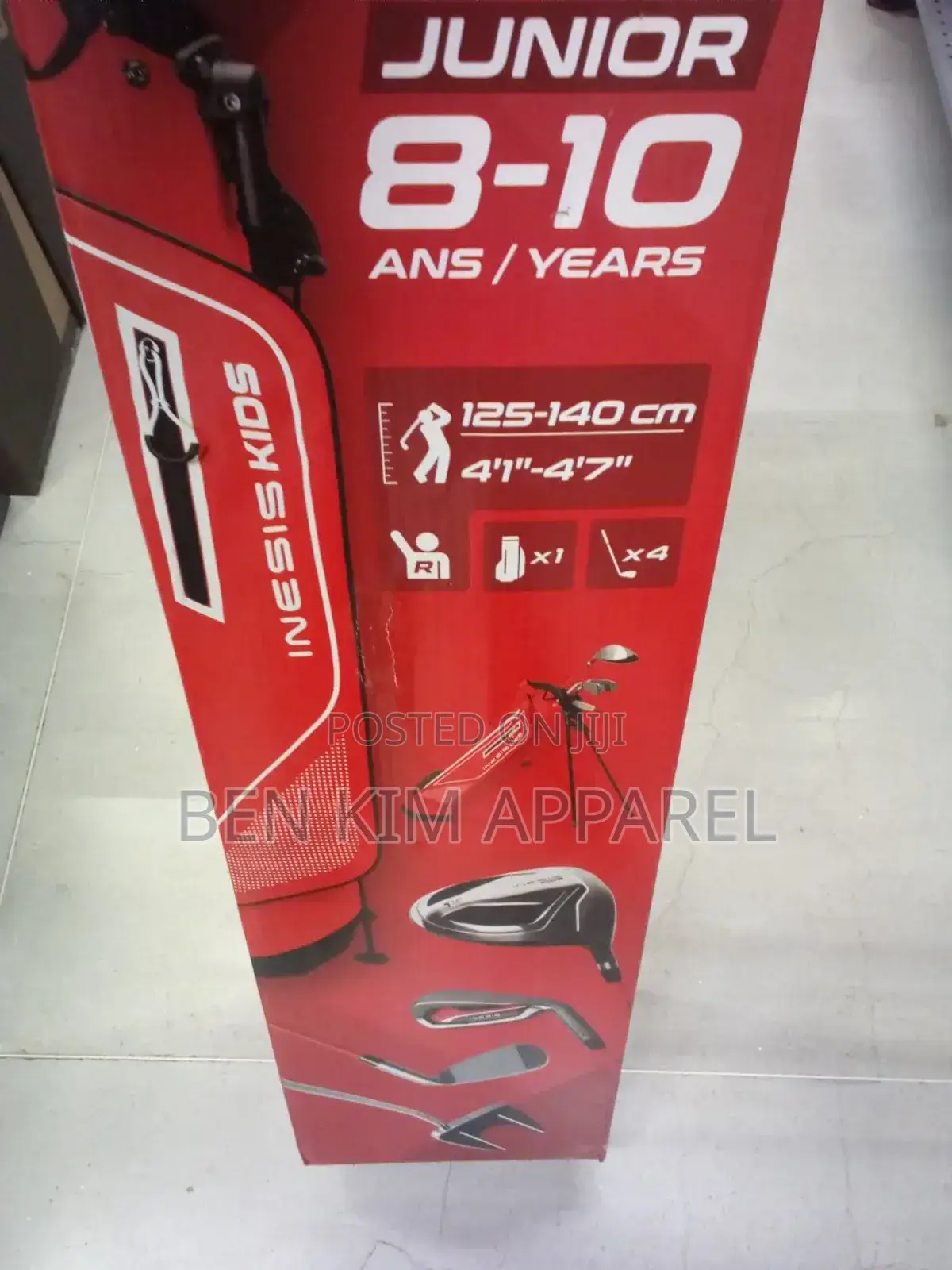 8 Years Plus Kids Golf Kit Set 4 Irons With Bag 1.25m to 1.4m Tall .