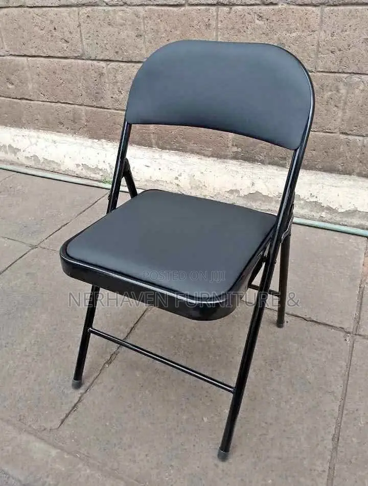 Black Foldable Chair – Portable Space Saving