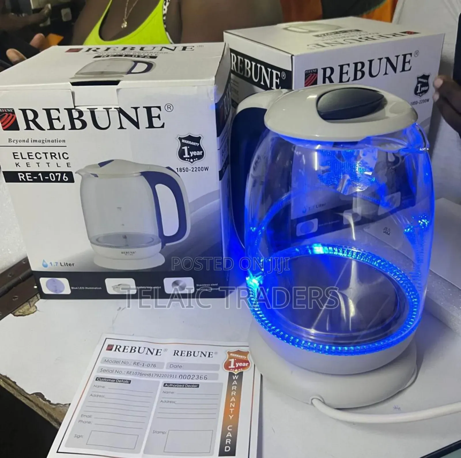 Rebune 1.7ltrs Glass Kettle