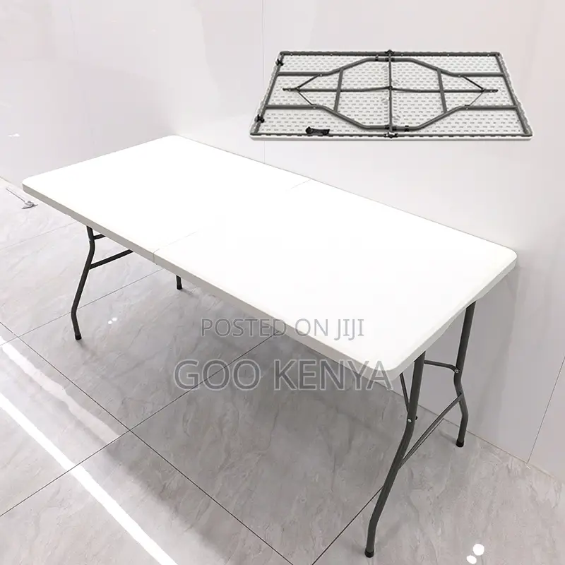 Home Table; White Expandable Fold-flat Outdoor Table