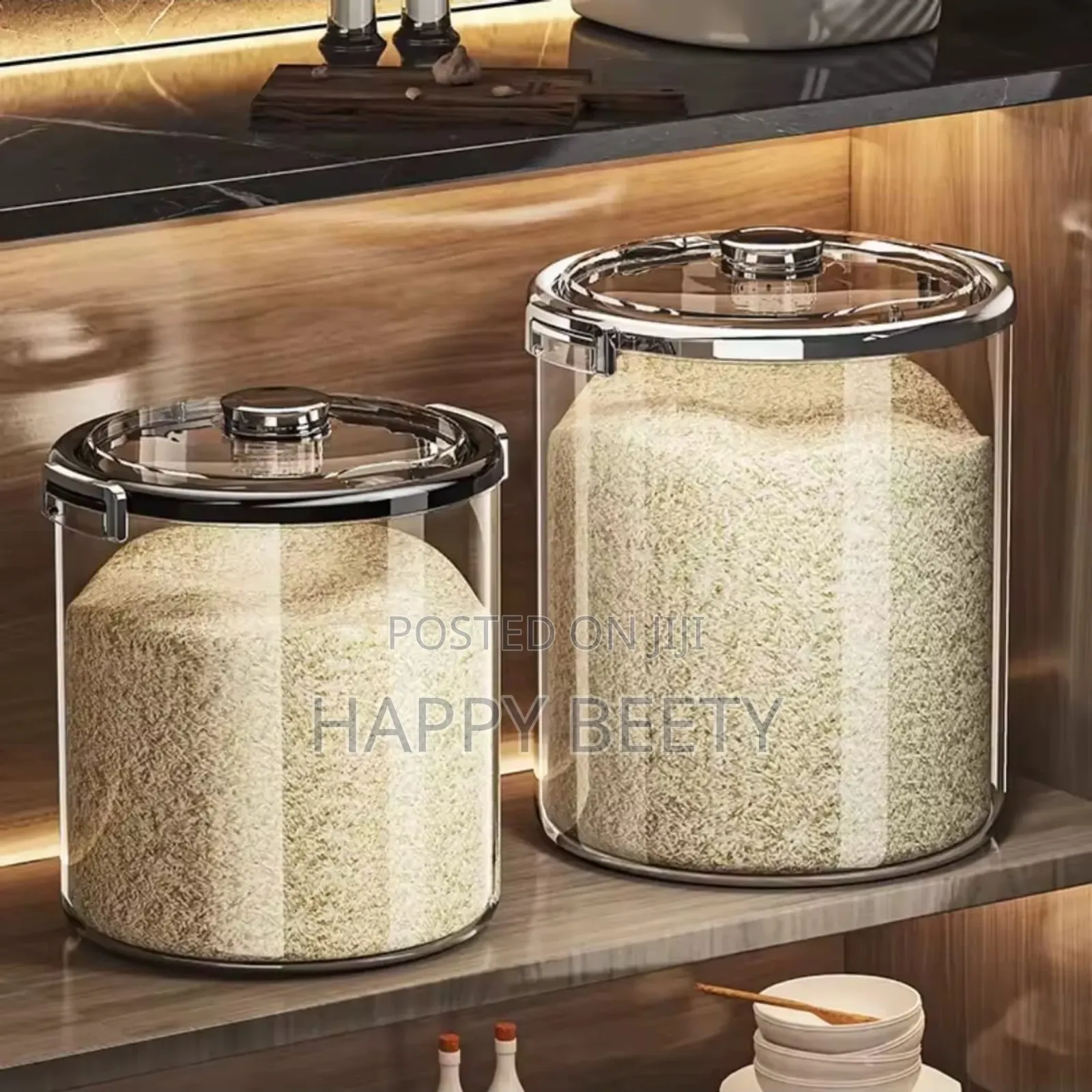 *Acrylic Airtight Transparent Rice Bucket With Flip-Top Lid* 5
