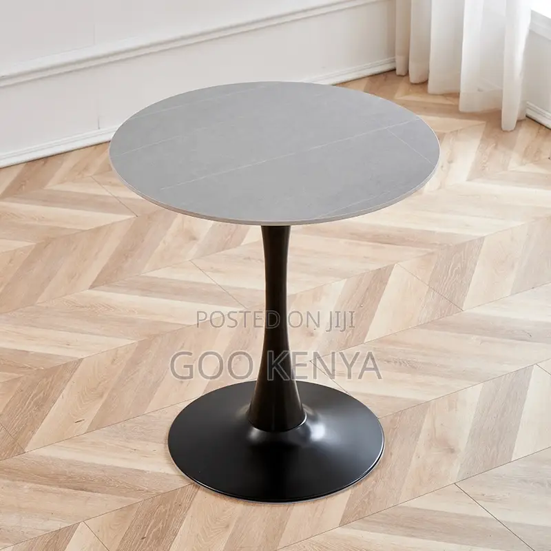 Home Table; Modern Circular Marble Coffee Table With Metal Legs