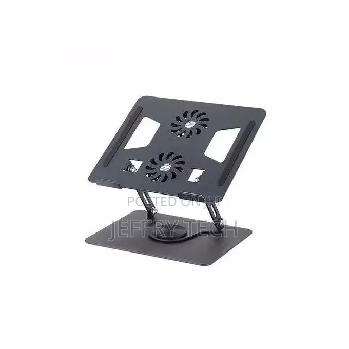 Laptop Stand – 360° Rotating Base, Adjustable Height Cooling Stand W