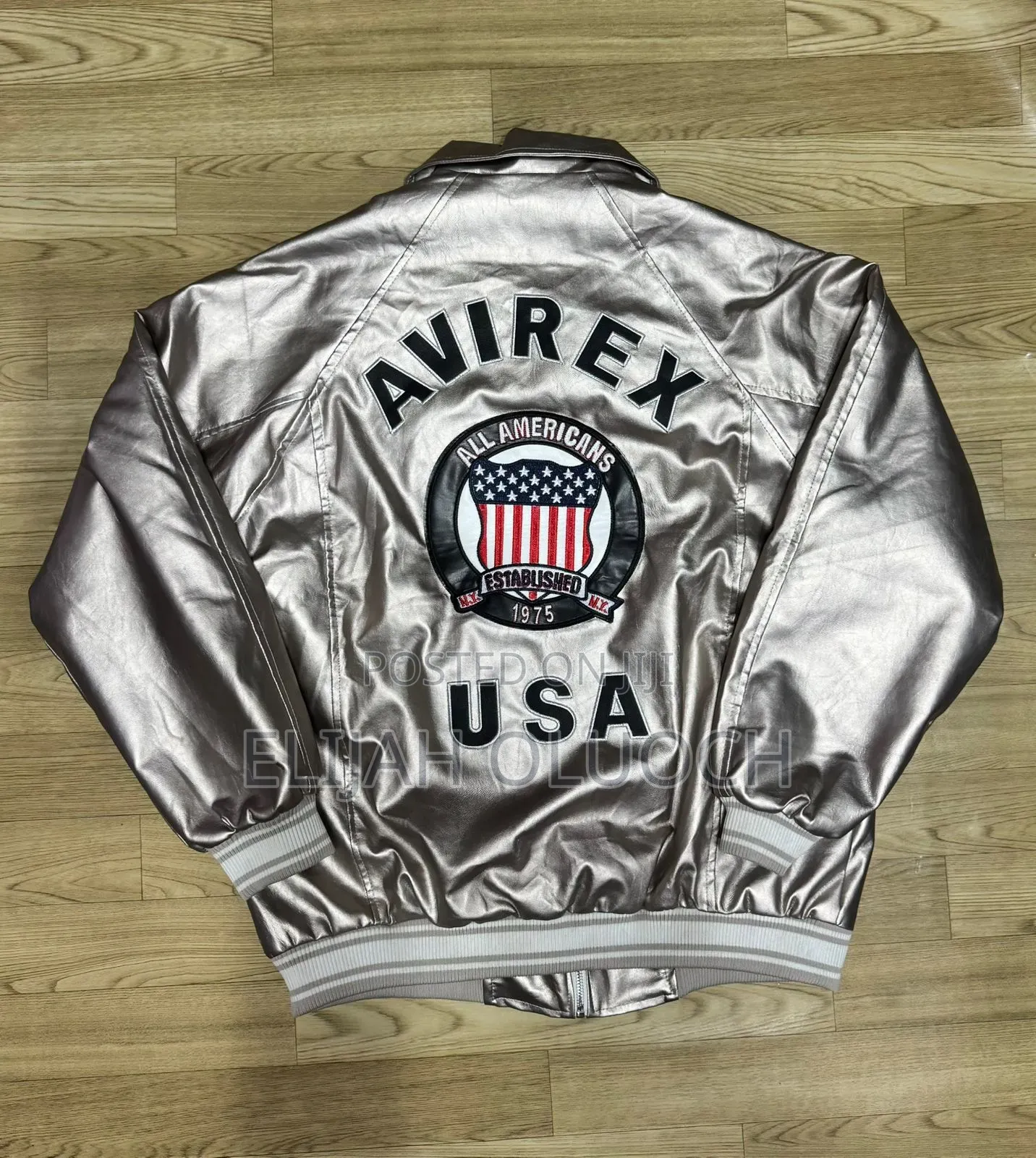 Avirex Men's Icon Pewter Metallic Limited Edition Bomber Jacket.