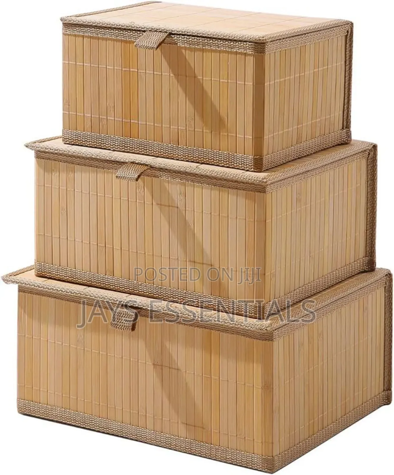 3pc Wicker Storage Boxes Set