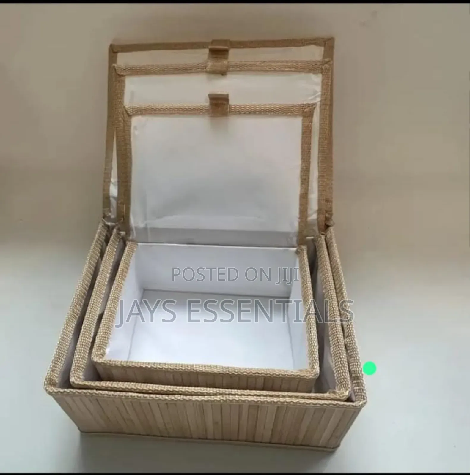 3pc Wicker Storage Boxes Set