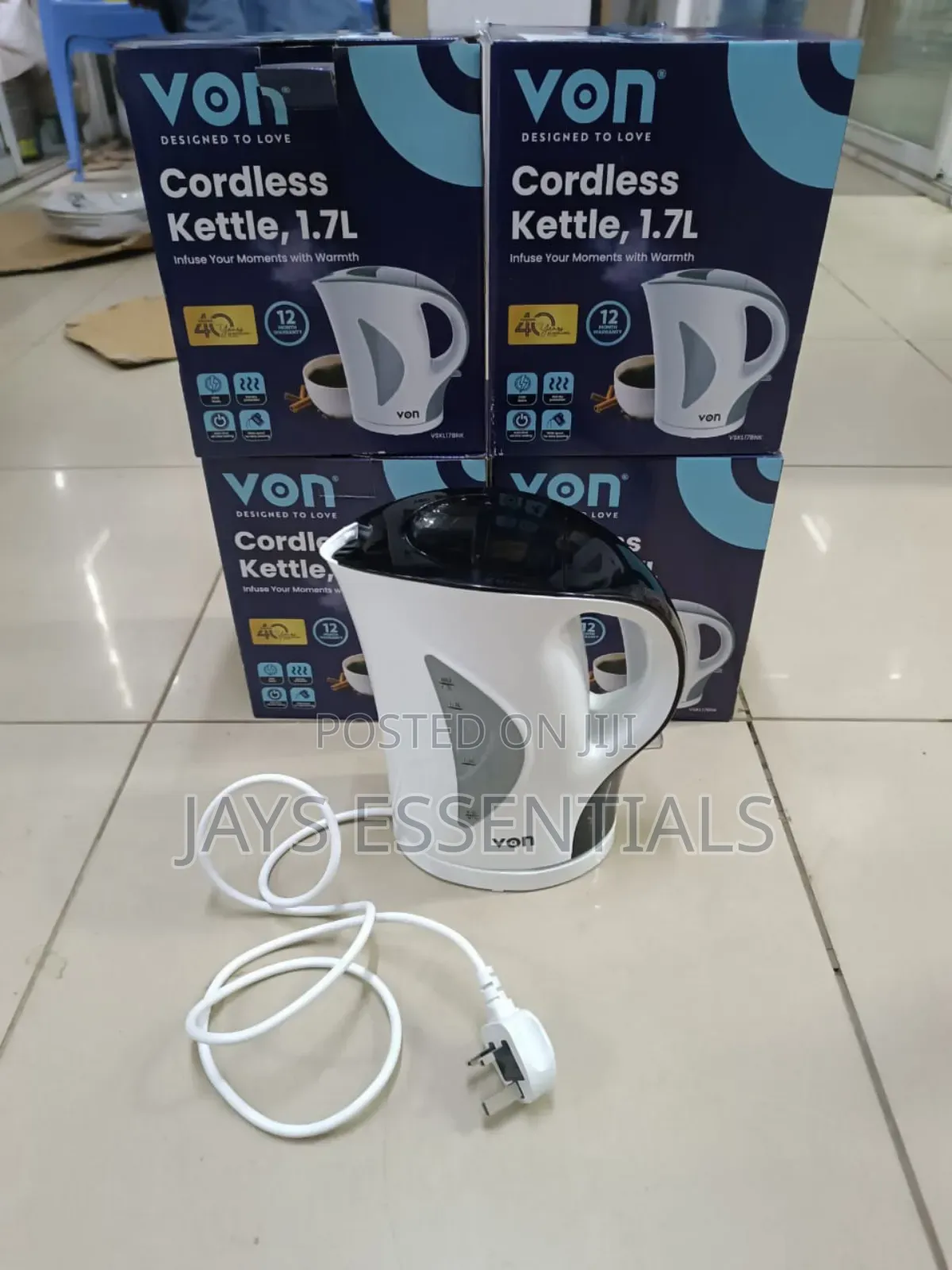 1.7l Von Cordless Electric Kettle