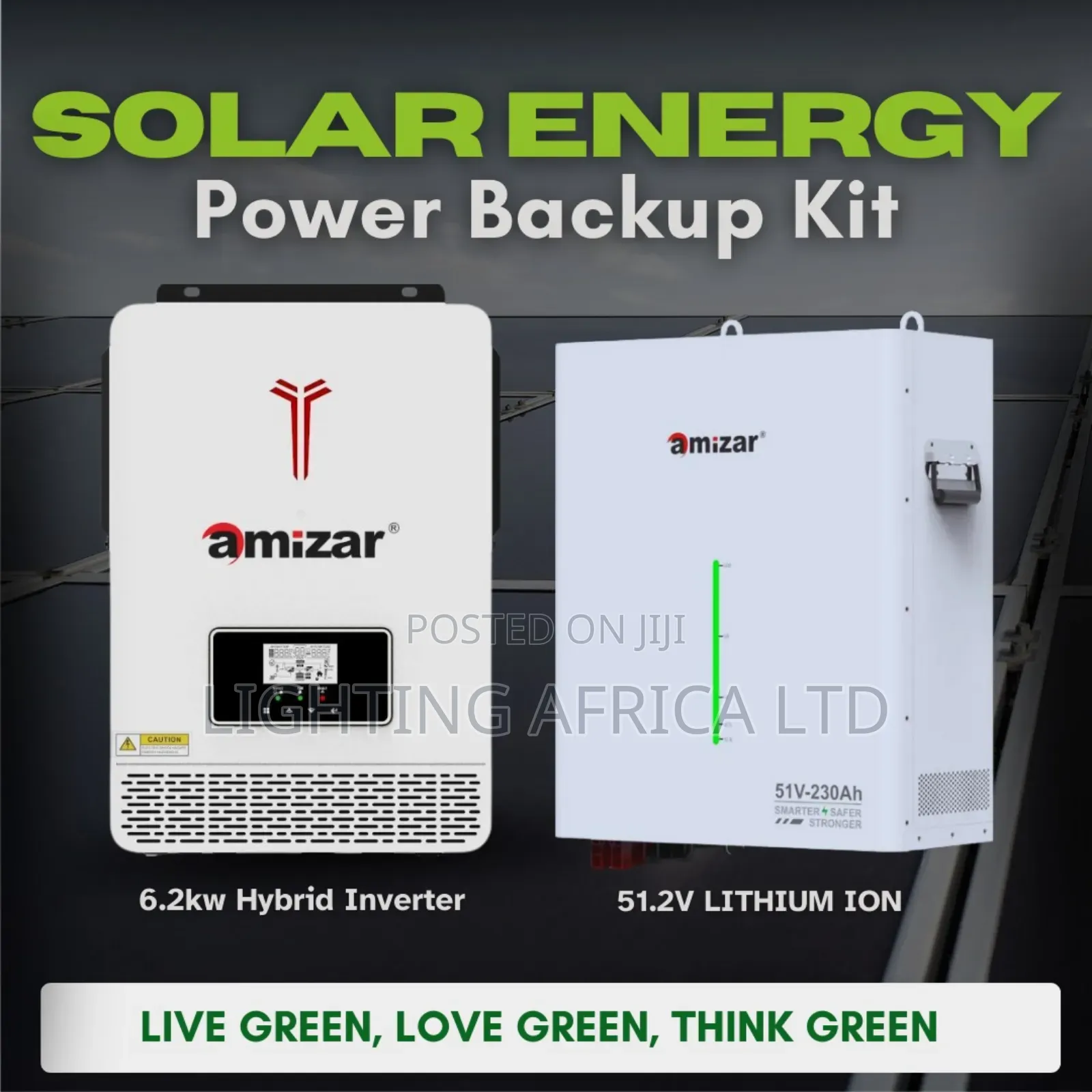 6.2kva Hybrid MPPT Inverter - 5.12kwh Lithium Ion Solar Battery Combo