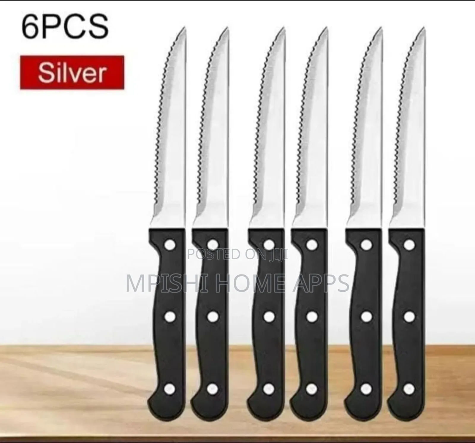 6pcs Stainless Steel Serrated Steak Knife