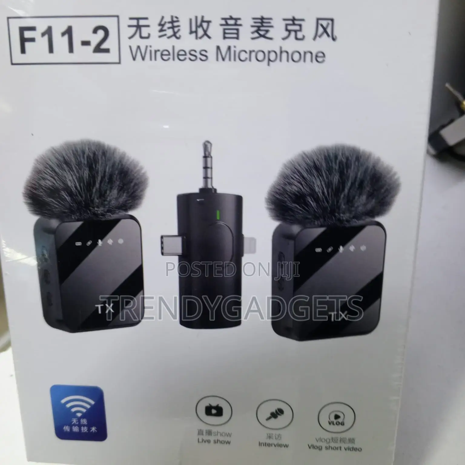 F11-2 Dual Wireless Lavalier Microphone System 2.4ghz