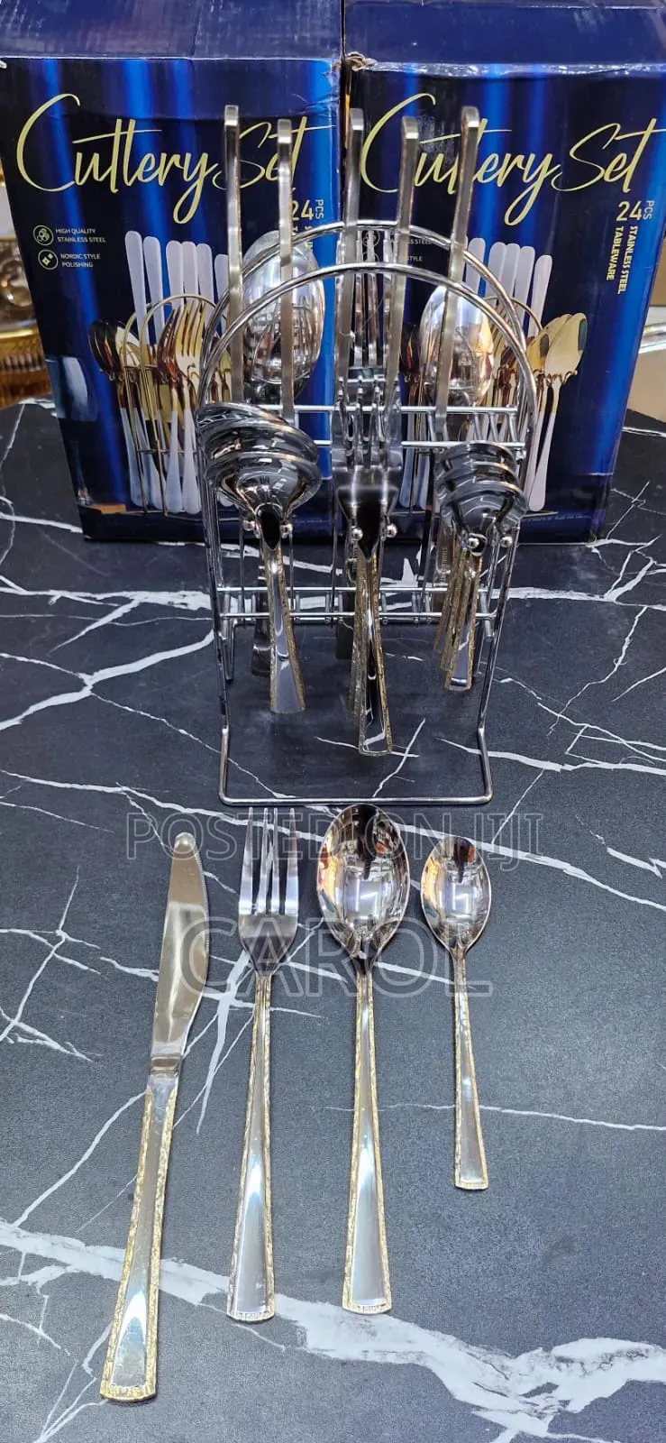 24pcs Gold Silver Cultery Set
Available