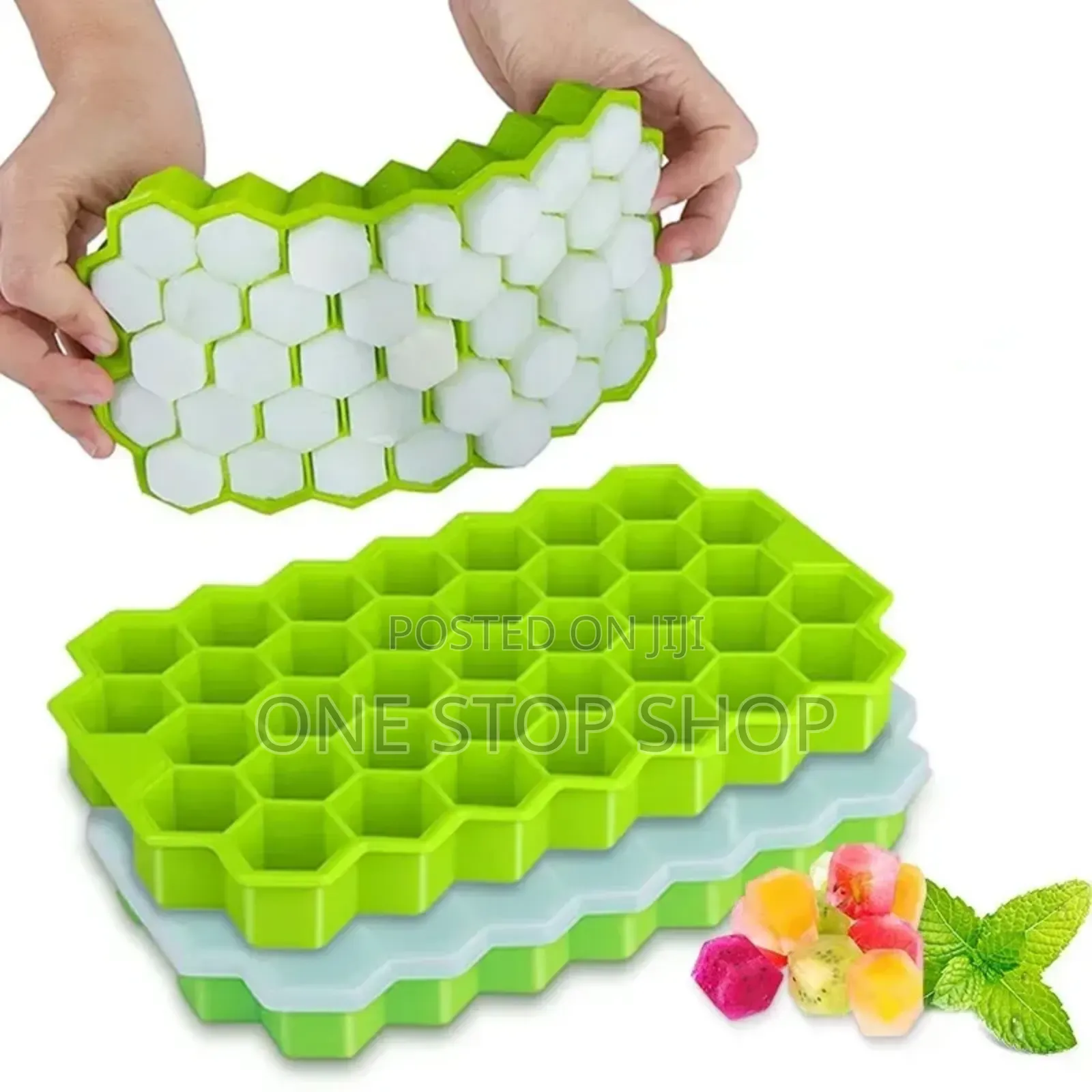 2pcs Easy Release Ice Cube Trays for Freezer