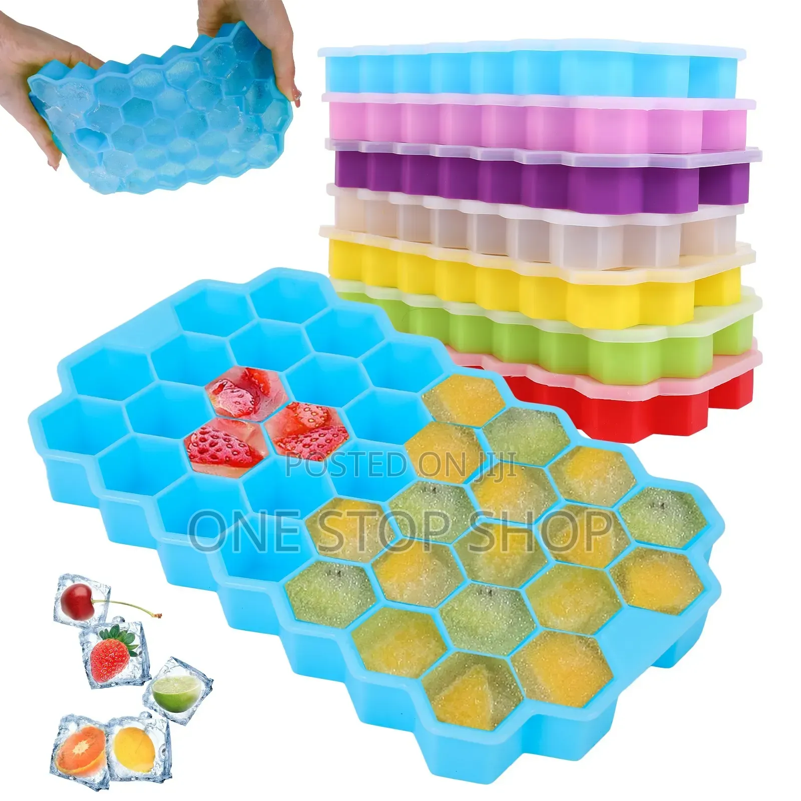 2pcs Easy Release Ice Cube Trays for Freezer