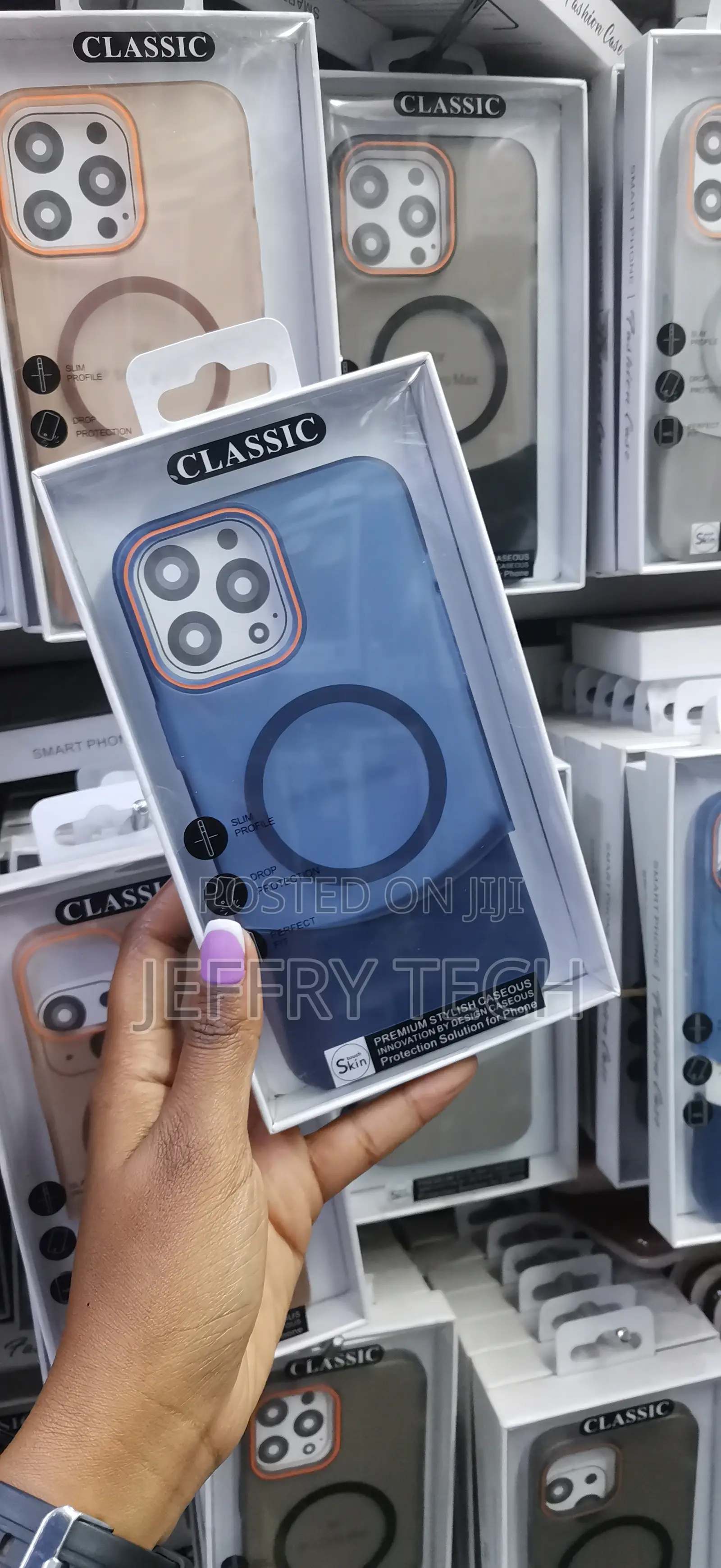 Blemi Magnetic for iPhone 13 Pro Max 2 in 1 Transluscent Case -Blue