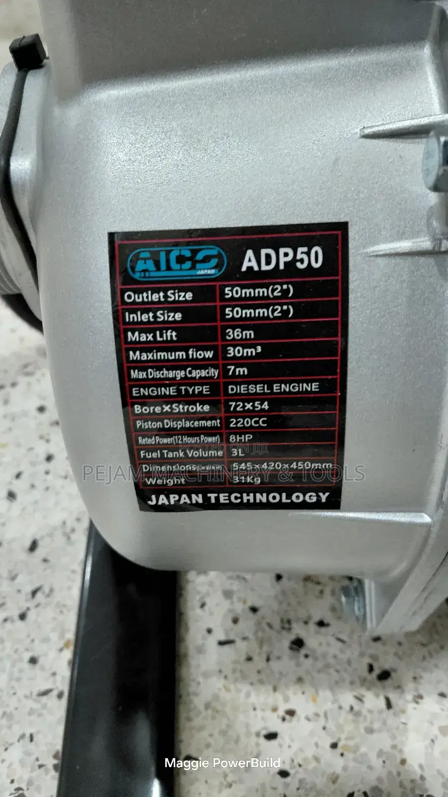 Aico Japan Adp50 2" Diesel Waterpump With 8hp Engine