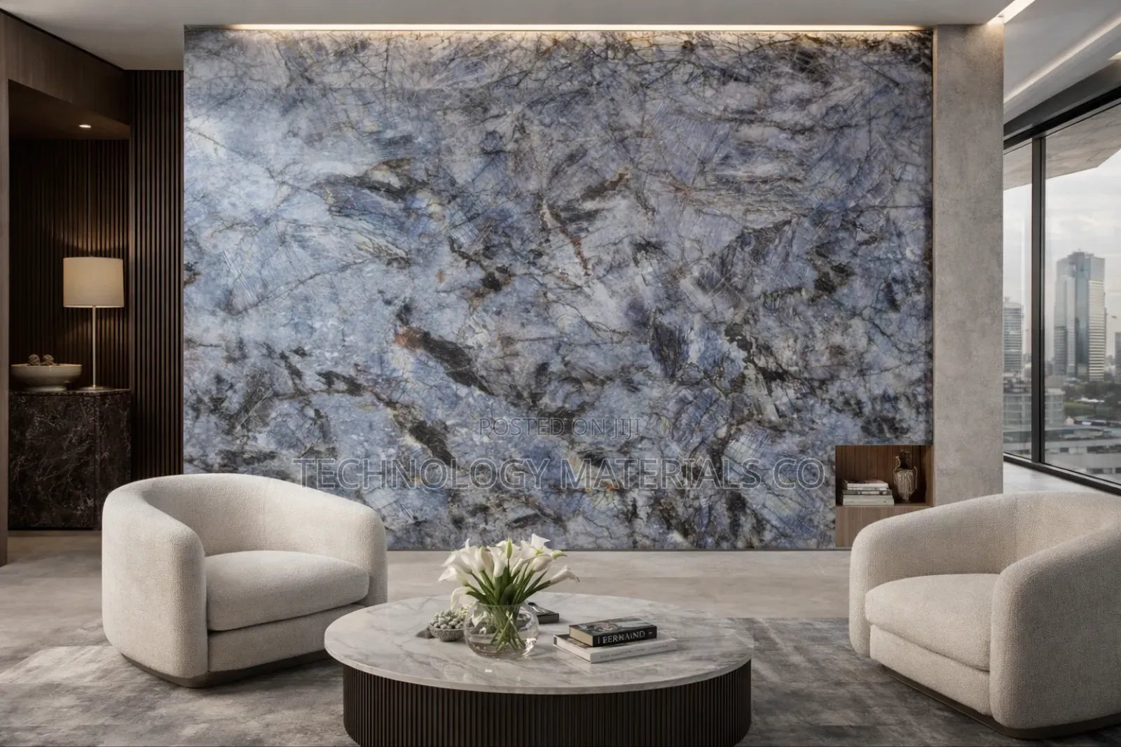 Azure Tempest Sintered Stone – Luxury Blue Statement Slab