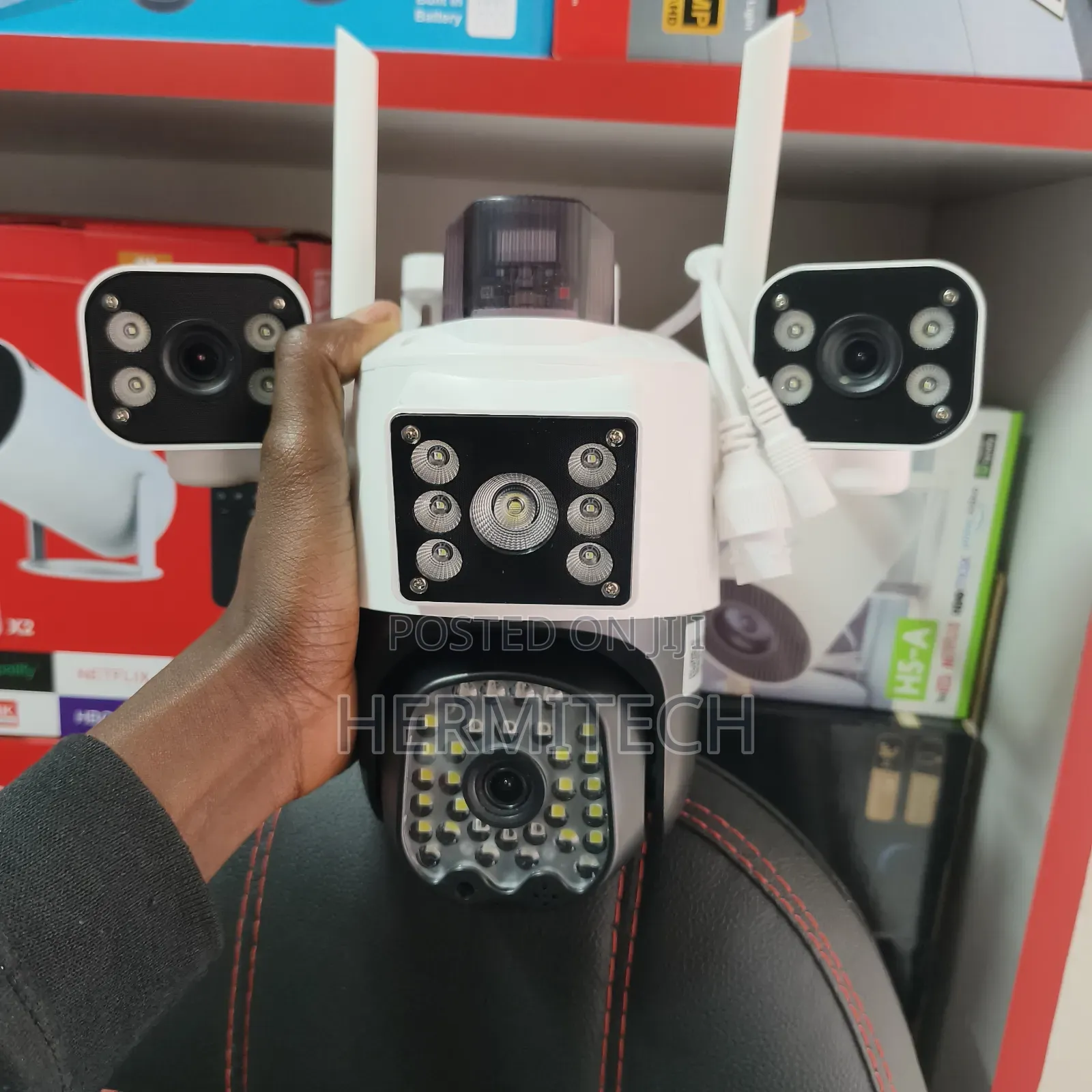 Wifi Triple Lens Electric Models CCTV Camera