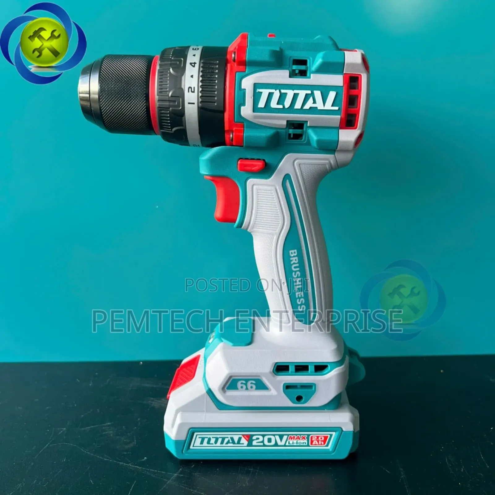 Total Tools Lithium-Ion Compact Brushless Cordless Impact Drill Set.