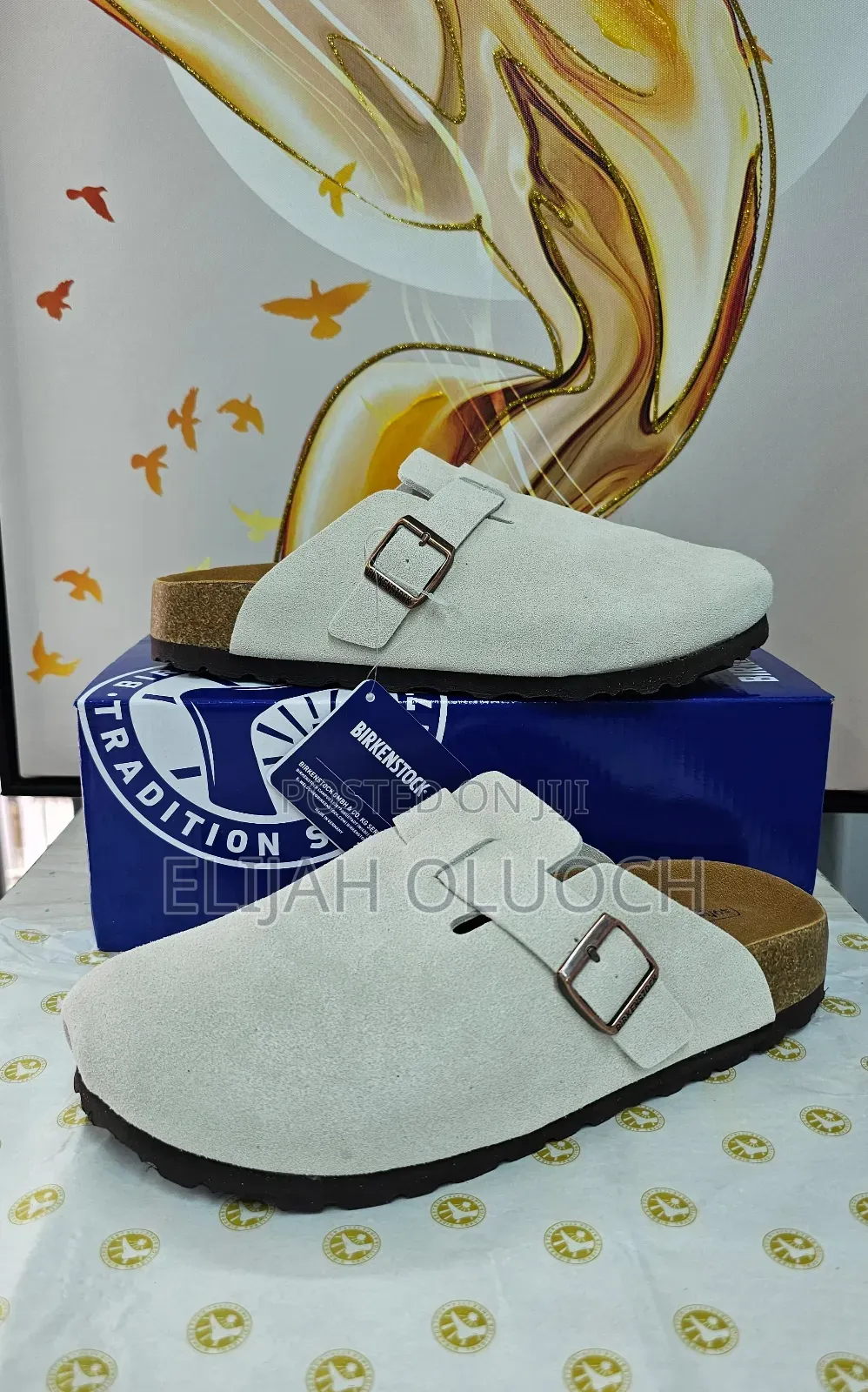 Birkenstock Boston Classic Suede Clogs - Cream White
Quality