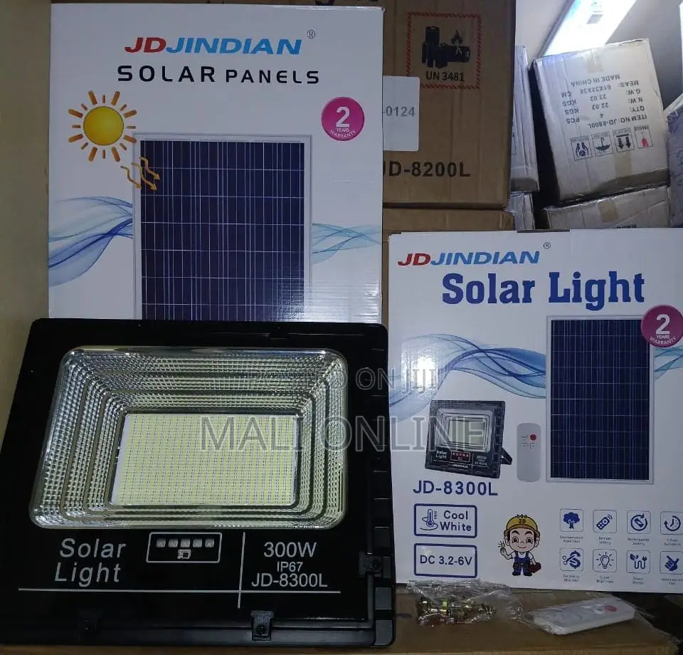 Jd Jindian Jd-8300l 300w Solar Led Flood Light Outdoor Security Lamp
