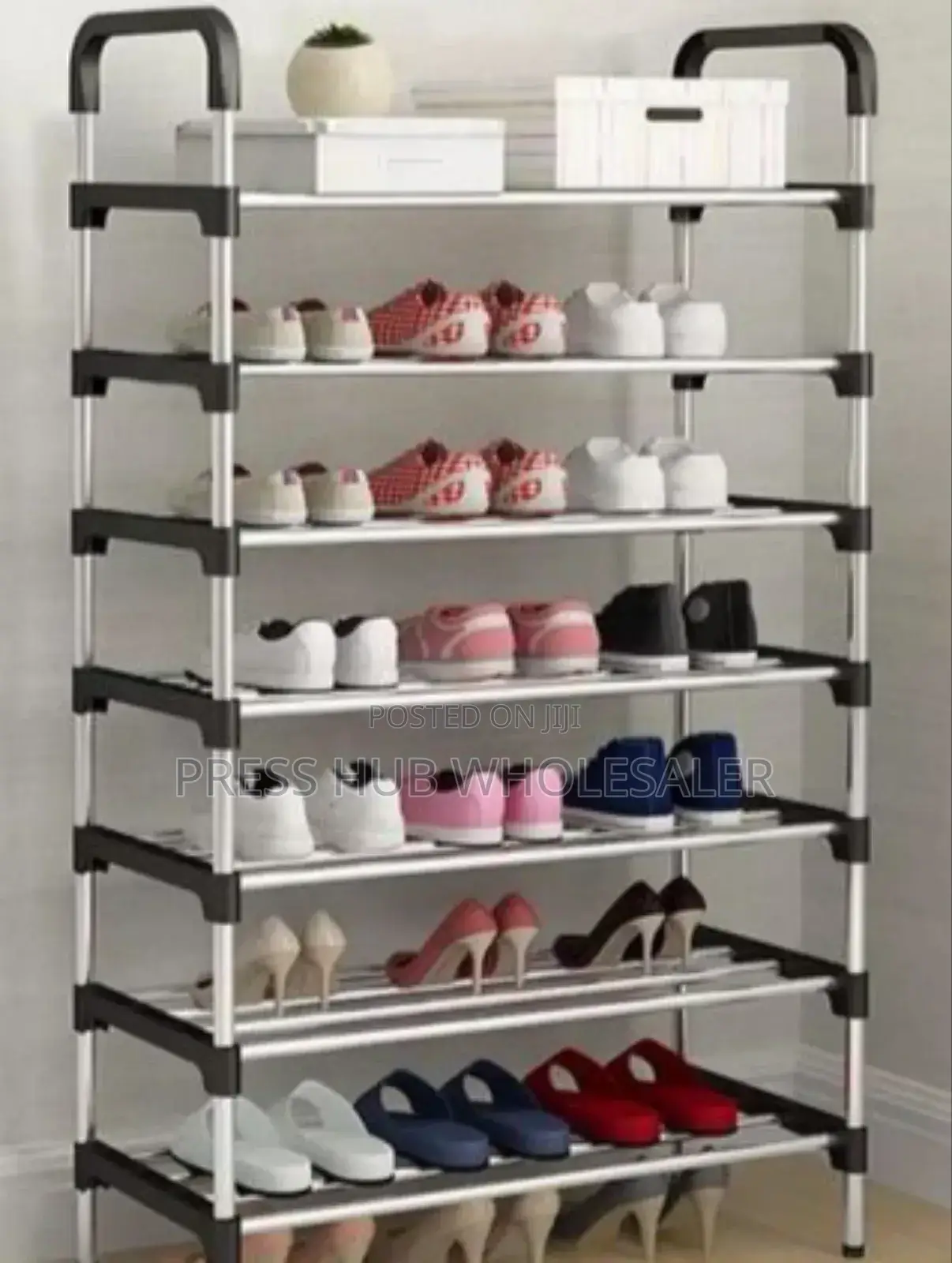 7-Tier Shoe Rack With Handrail, * 