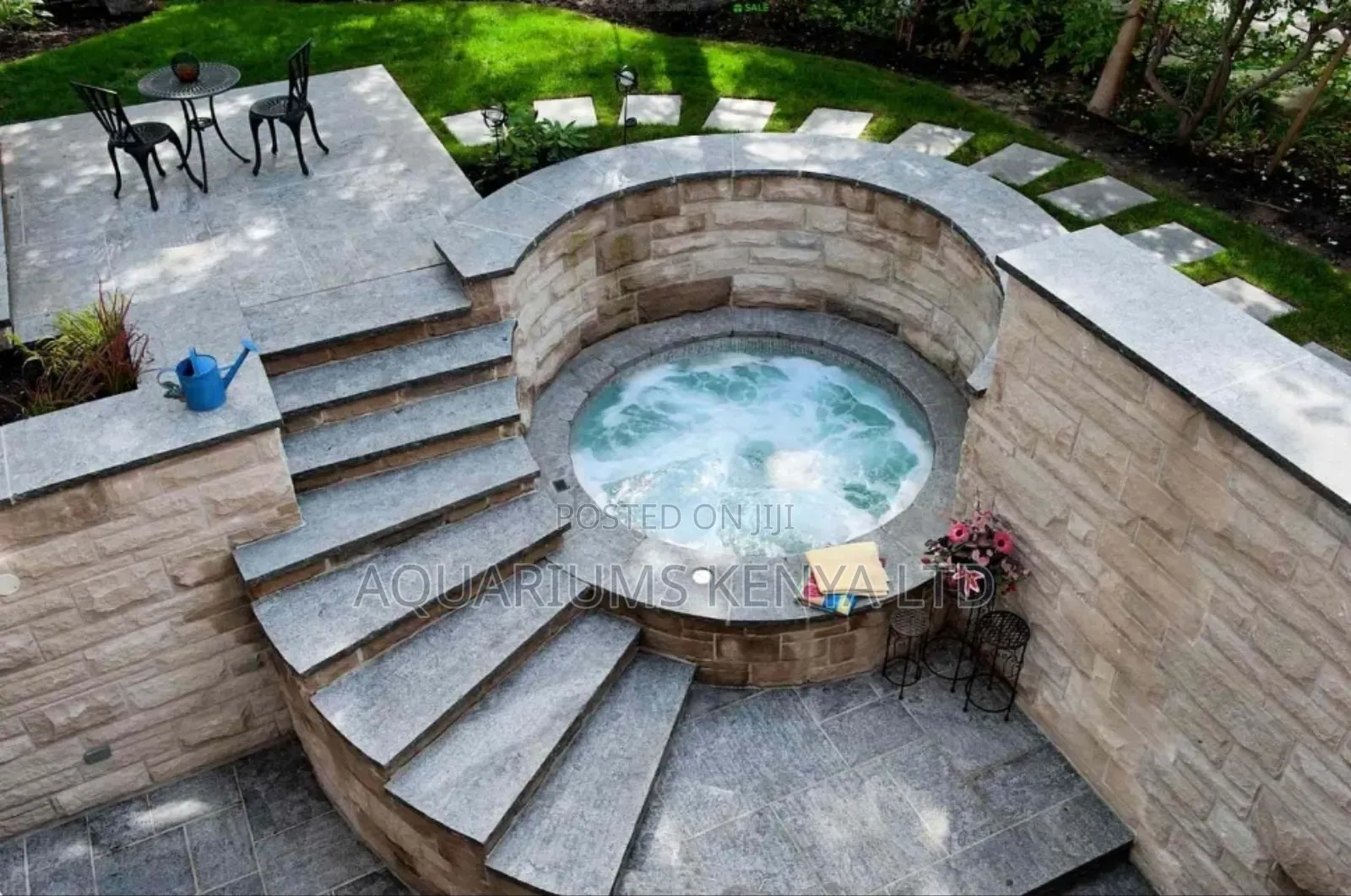 Custom Sunken Jacuzzi Construction Landscaping Services